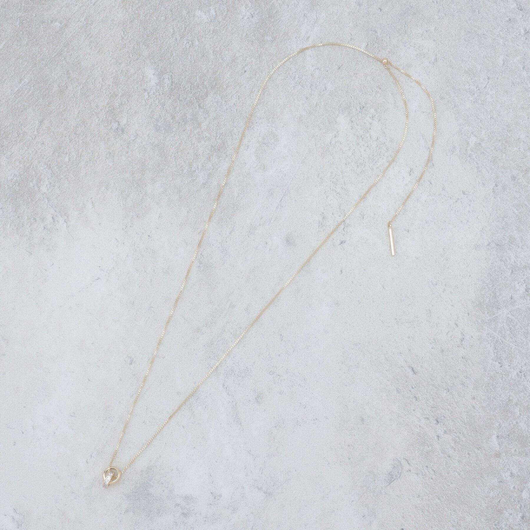 OPAQUE.CLIP「ビジューリング&times;メタルリングネックレス」|ネックレス|