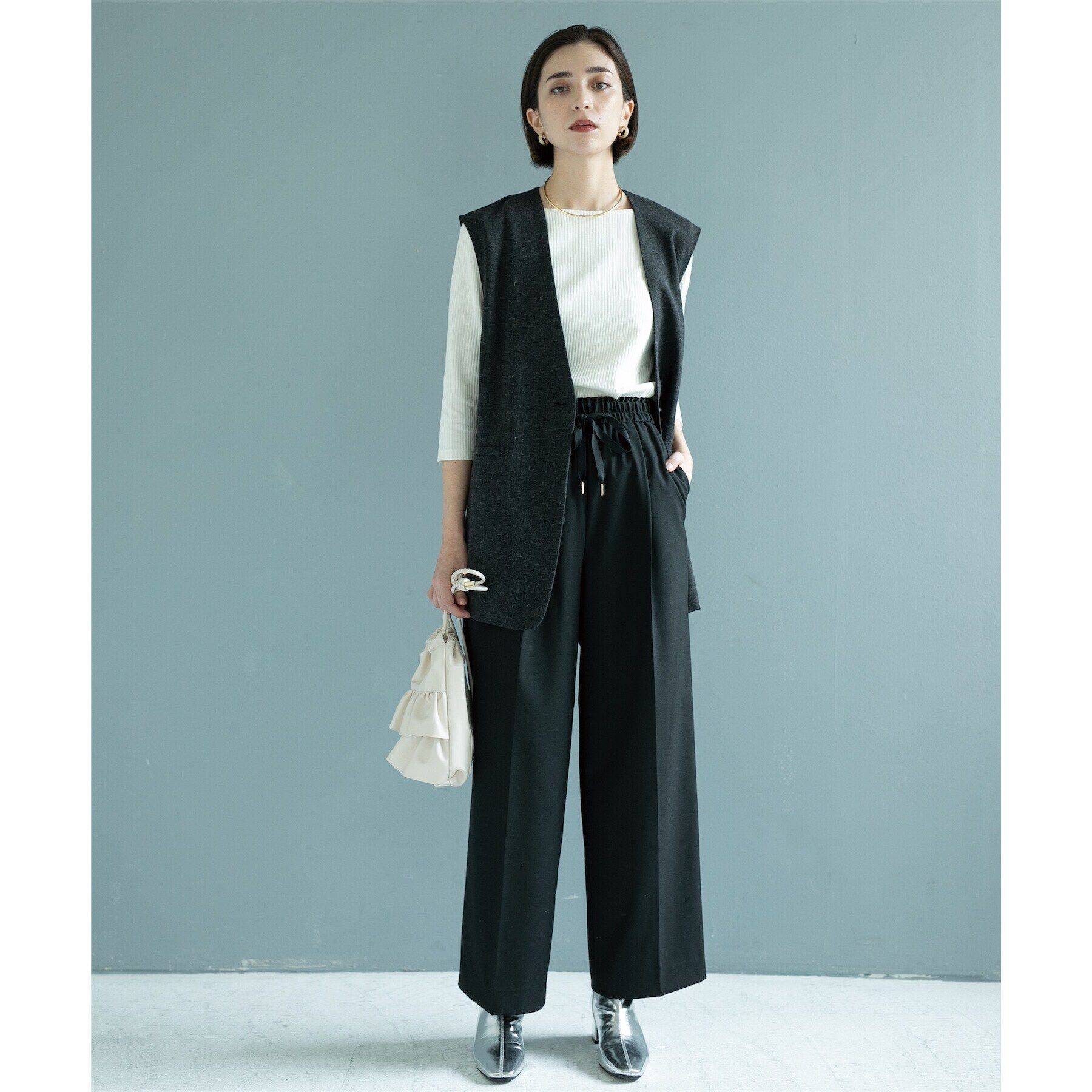 OPAQUE.CLIP「ピンストライプイージーワイドパンツ【洗濯機洗い可】」|その他|