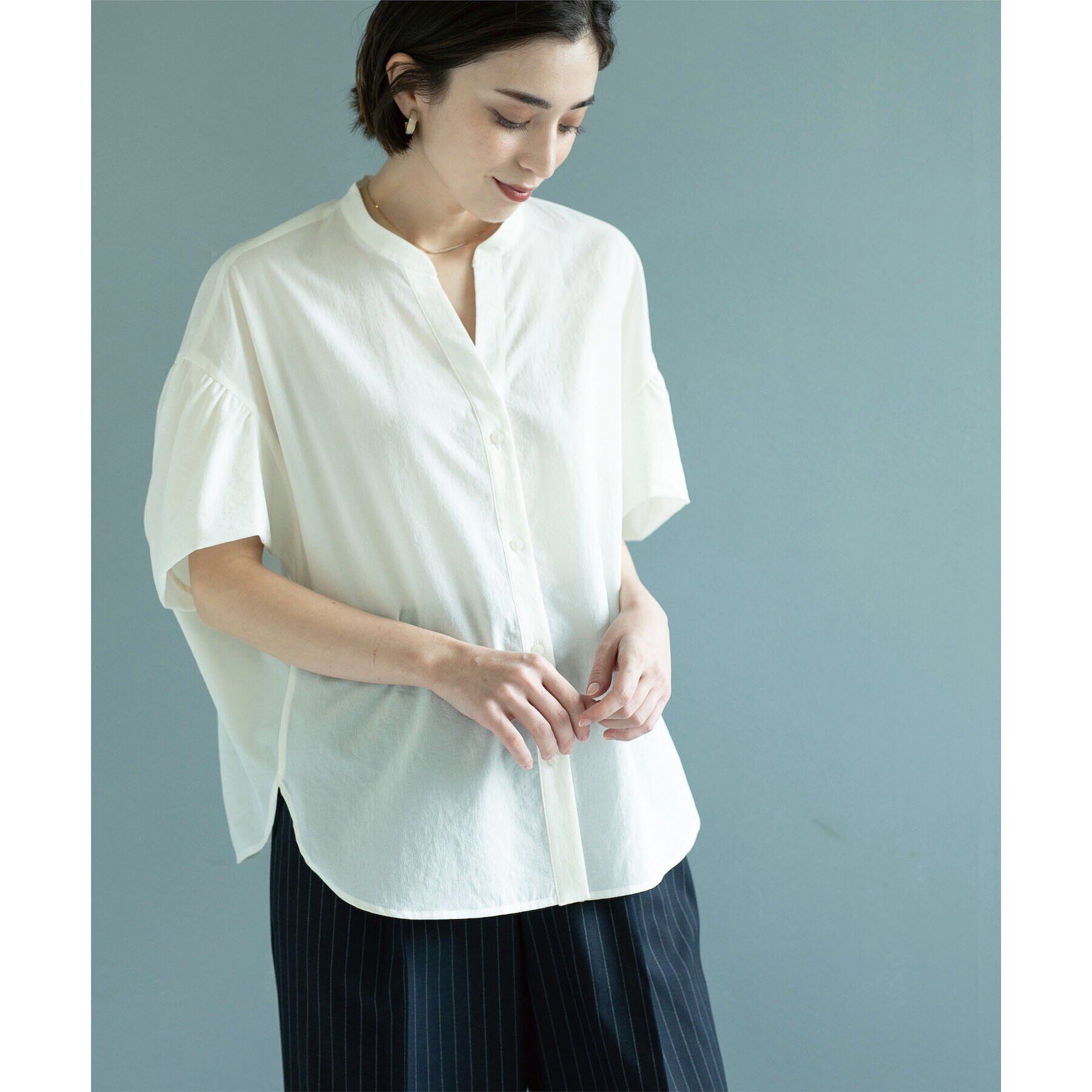 OPAQUE.CLIP「スキッパードルマンブラウス【洗濯機洗い可】」|シャツ・ブラウス|