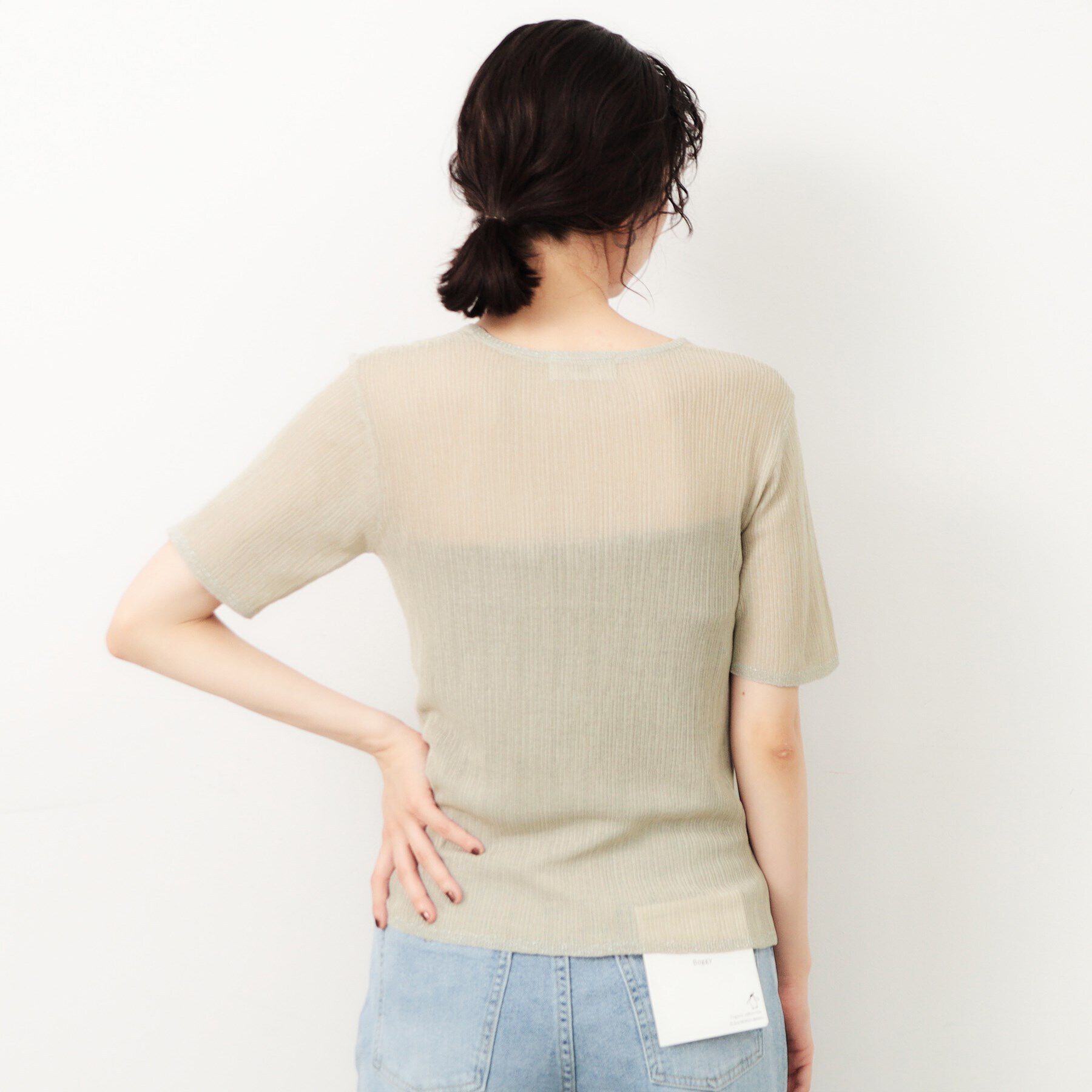 OPAQUE.CLIP「ラメ使いシアーニットプルオーバー【洗濯機洗い可/抗ピル】」|ニット・セーター|