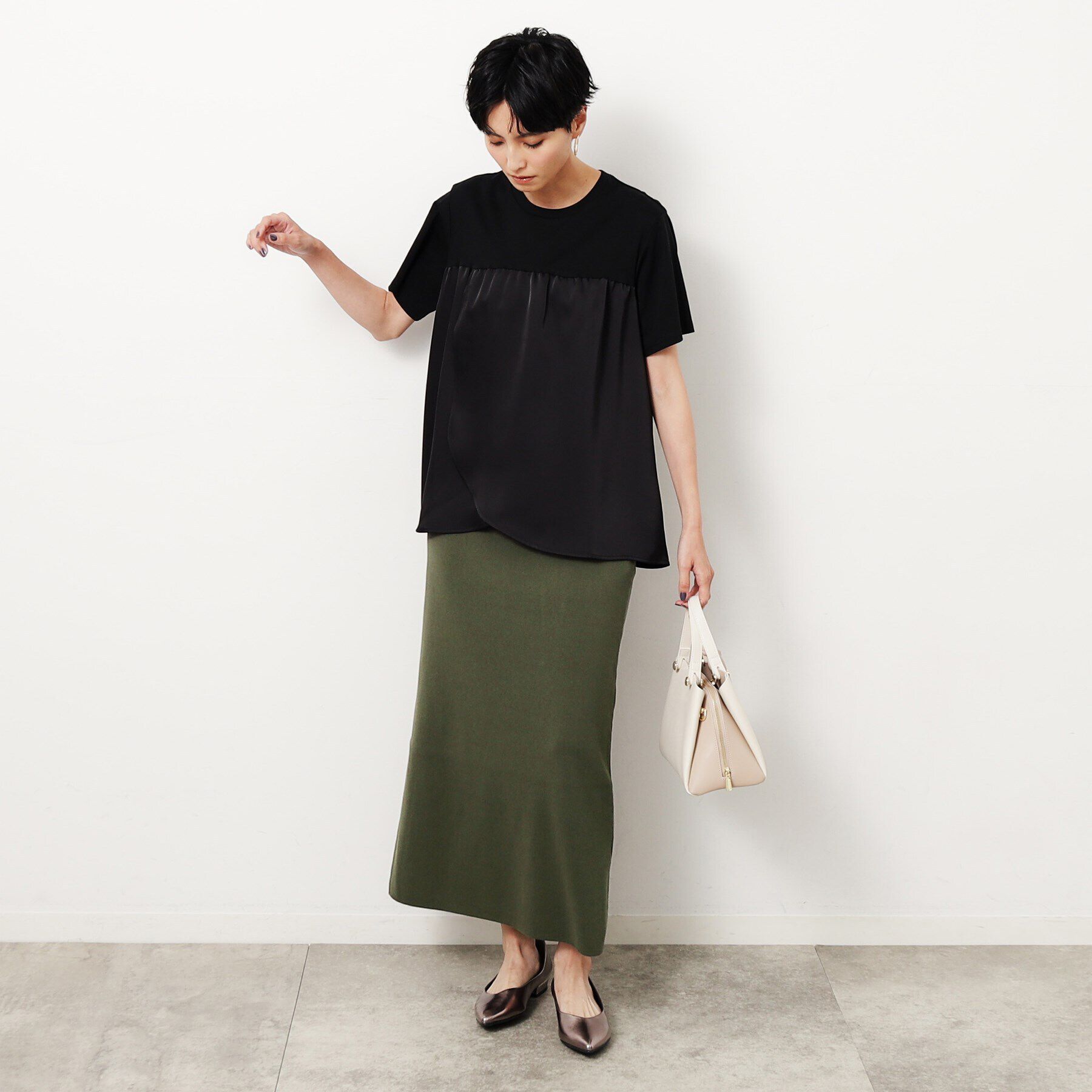 OPAQUE.CLIP「ニットナロースカート／セットアップ対応【洗濯機洗い可】」|スカート|