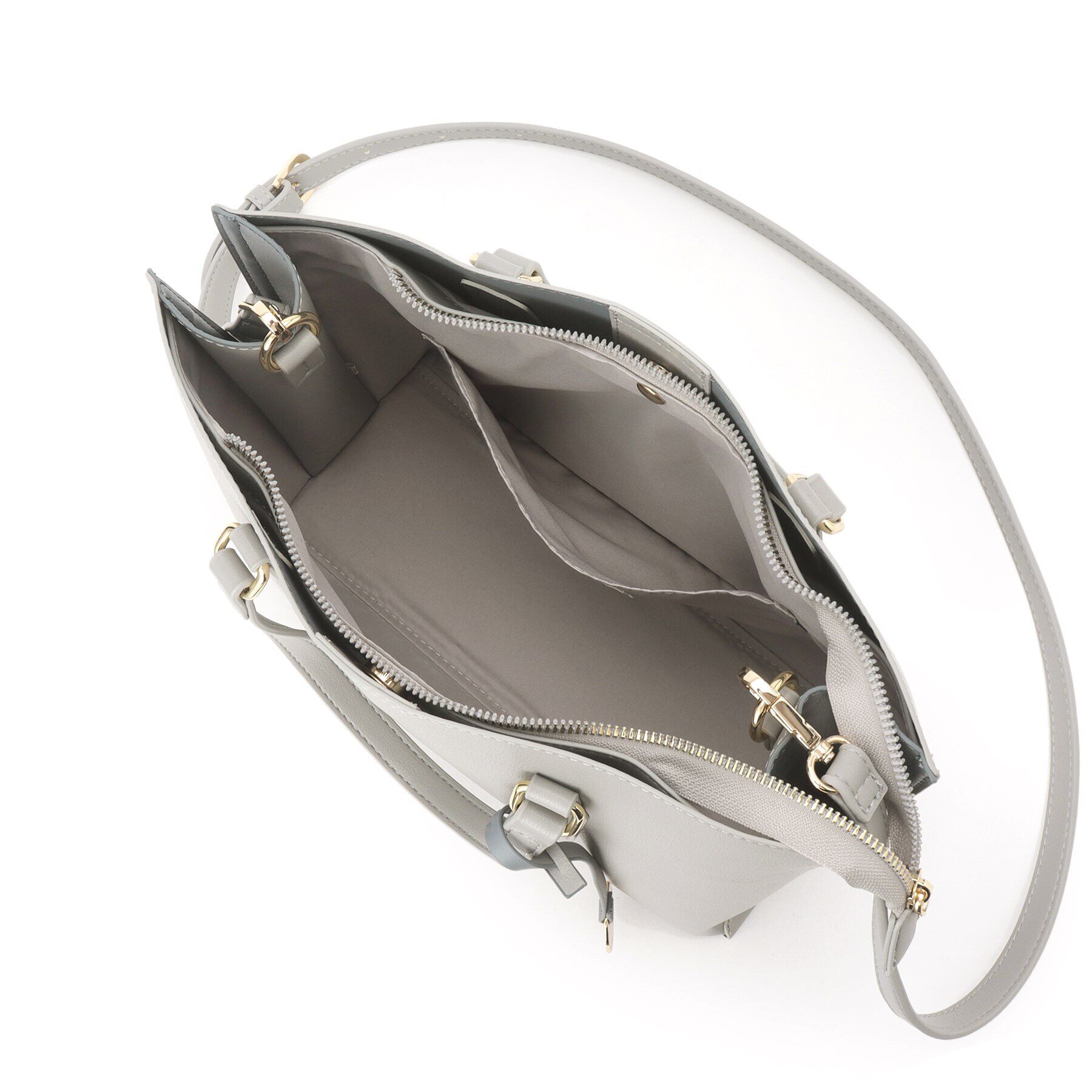 OPAQUE.CLIP「【2WAY／通勤対応】バイカラースムース合皮ミドルバッグ」|トートバッグ|