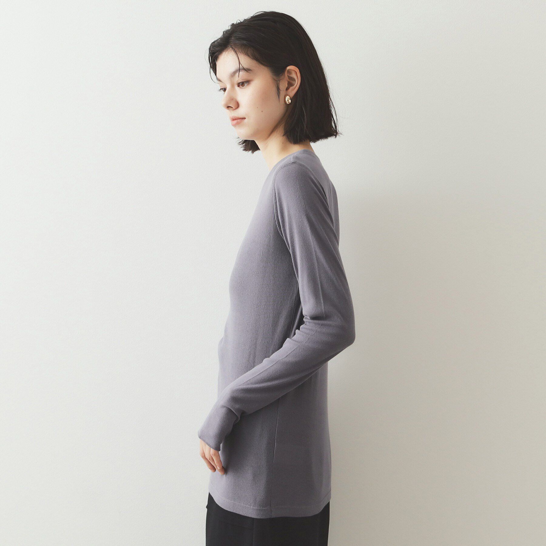 OPAQUE.CLIP「シアーコットン クルーネックカットソー【洗濯機洗い可】」|Tシャツ・カットソー|