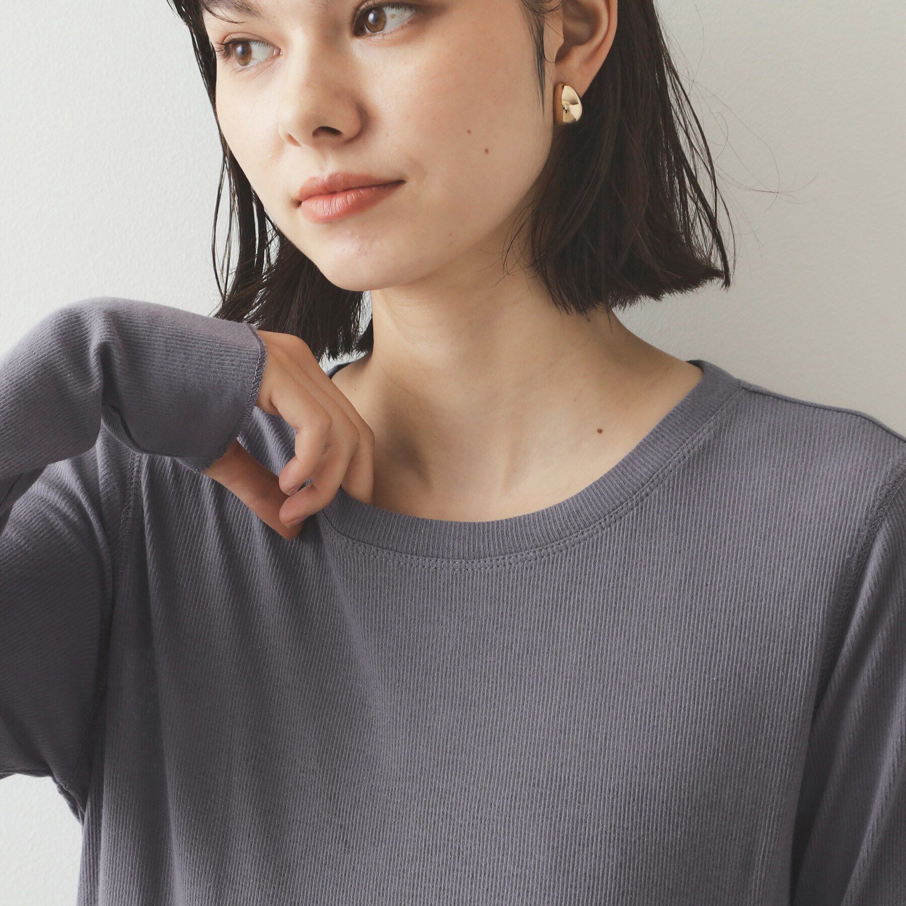 OPAQUE.CLIP「シアーコットン クルーネックカットソー【洗濯機洗い可】」|Tシャツ・カットソー|