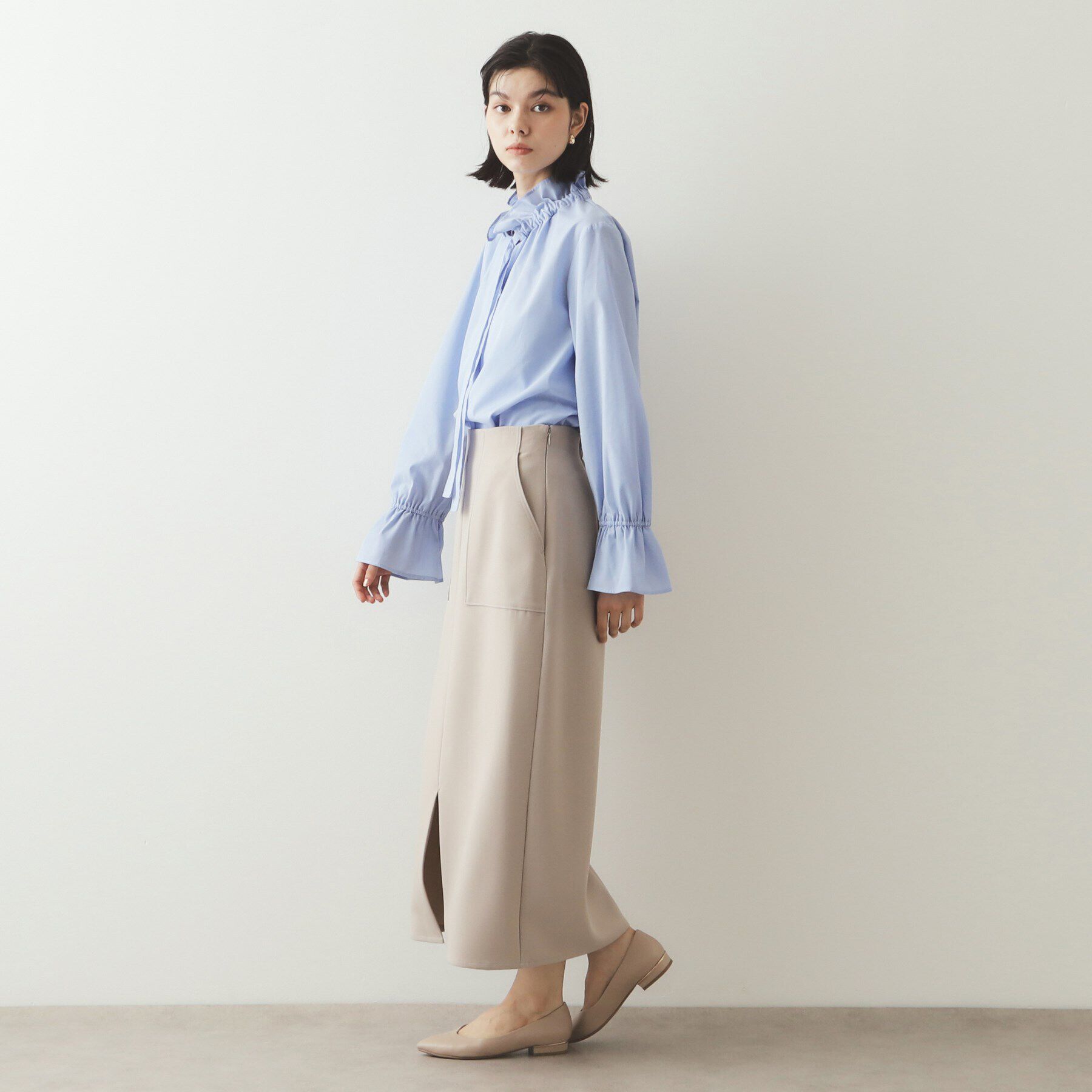 OPAQUE.CLIP「ボウタイフリルブラウス【洗濯機洗い可】」|シャツ・ブラウス|