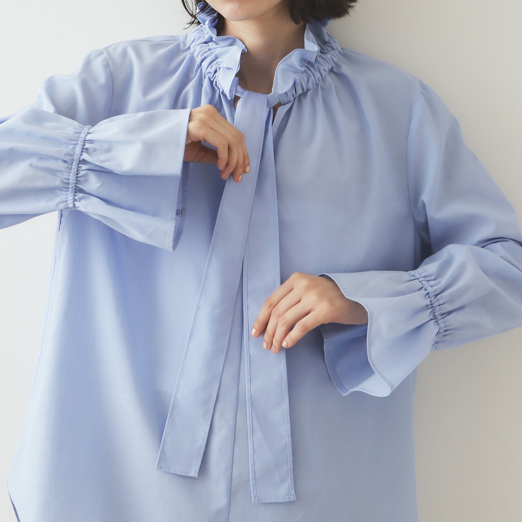 OPAQUE.CLIP「ボウタイフリルブラウス【洗濯機洗い可】」|シャツ・ブラウス|