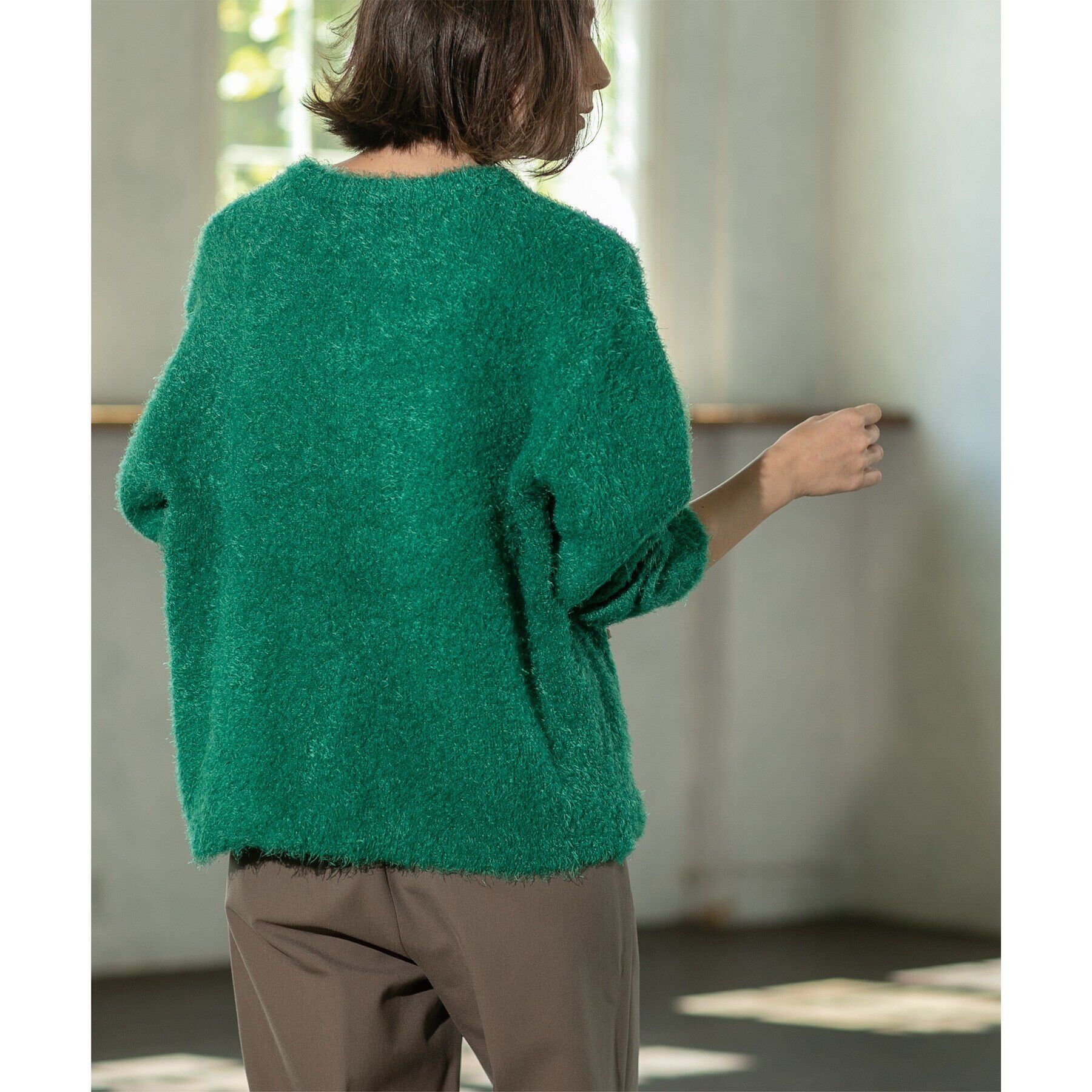 OPAQUE.CLIP「《BAILA掲載》シャギーニットミドルカーディガン【洗濯機洗い可】」|カーディガン|