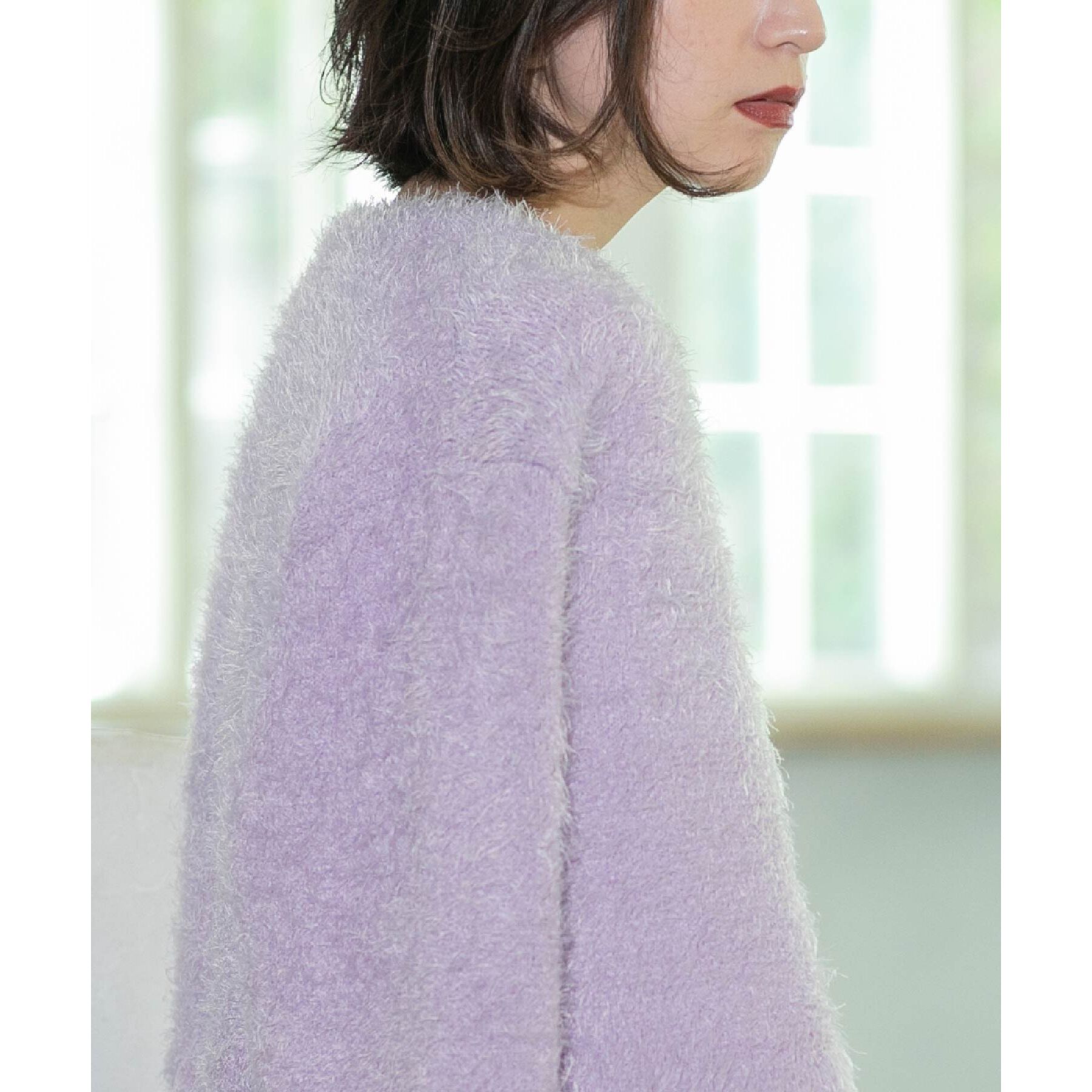 OPAQUE.CLIP「《6color》シャギーニットショートカーディガン【洗濯機洗い可】」|カーディガン|