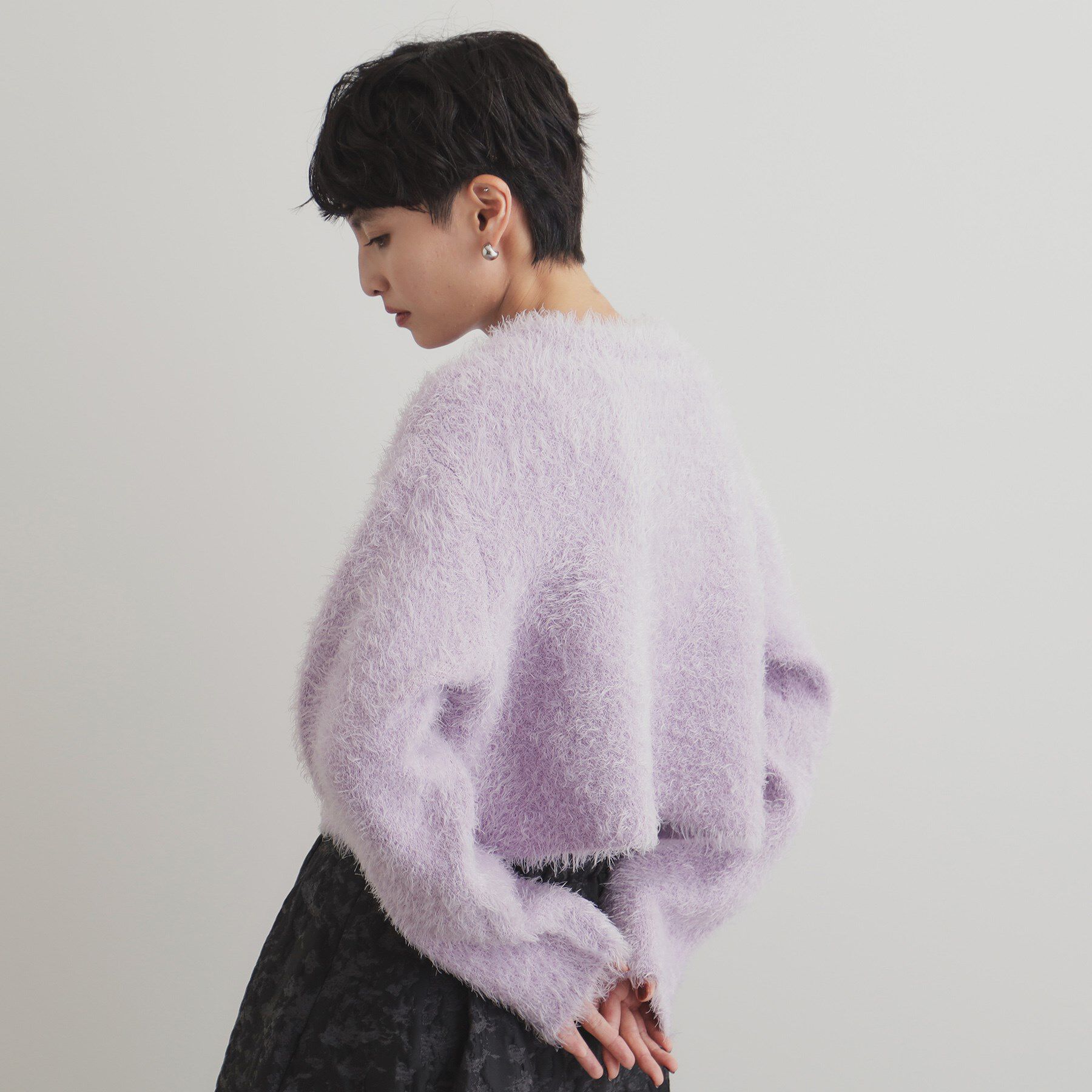 OPAQUE.CLIP「《6color》シャギーニットショートカーディガン【洗濯機洗い可】」|カーディガン|