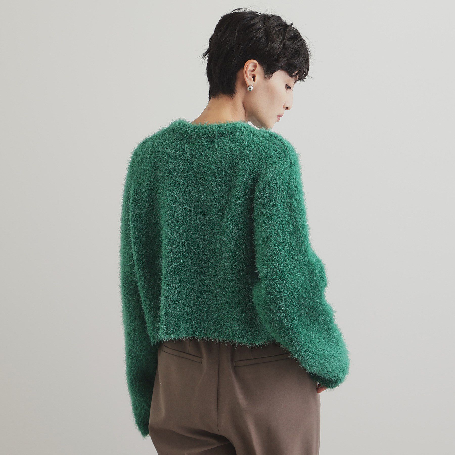 OPAQUE.CLIP「《6color》シャギーニットショートカーディガン【洗濯機洗い可】」|カーディガン|