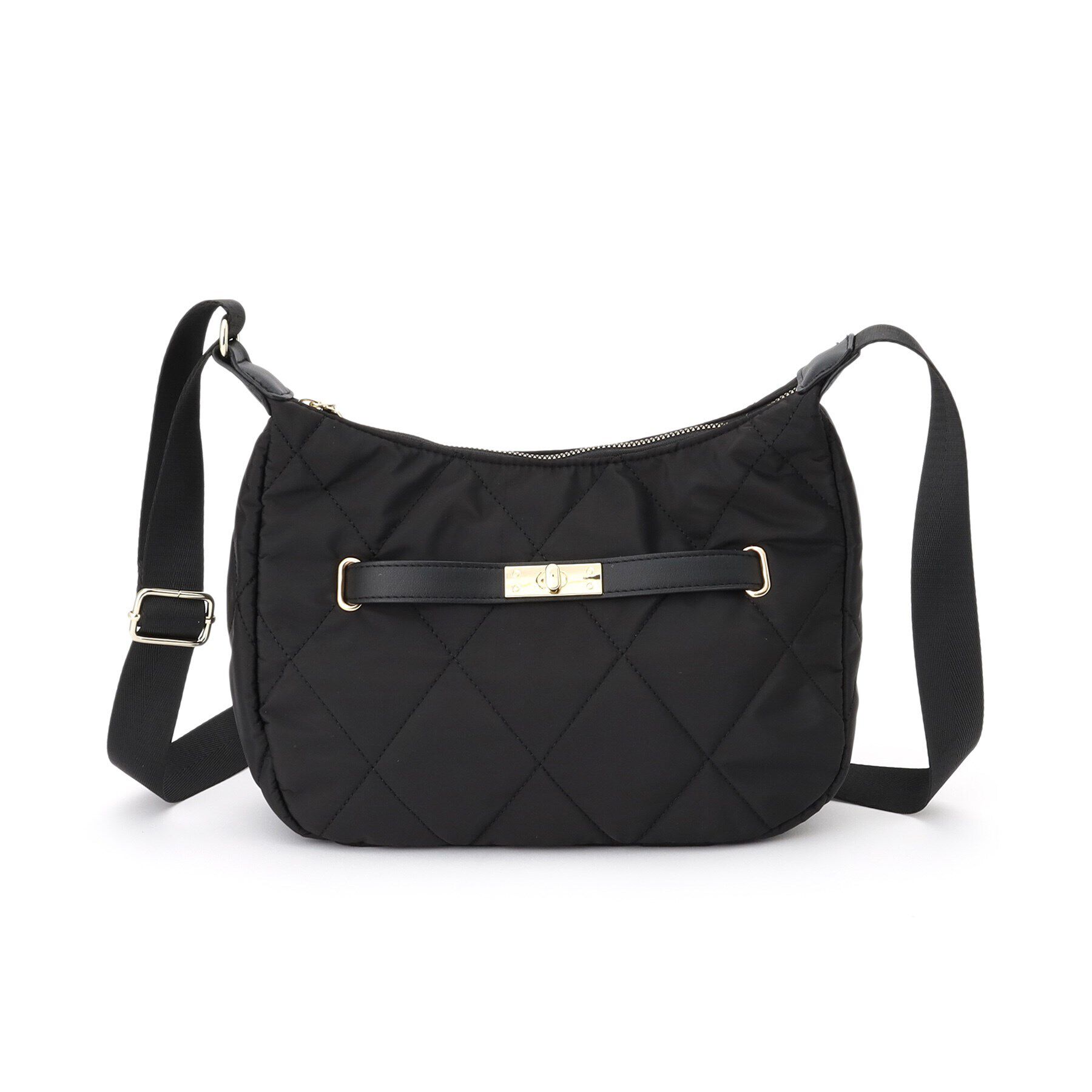 OPAQUE.CLIP「【長さ調整可能】ダイヤキルティングムーンミドルショルダーバッグ」|ショルダー・メッセンジャー|