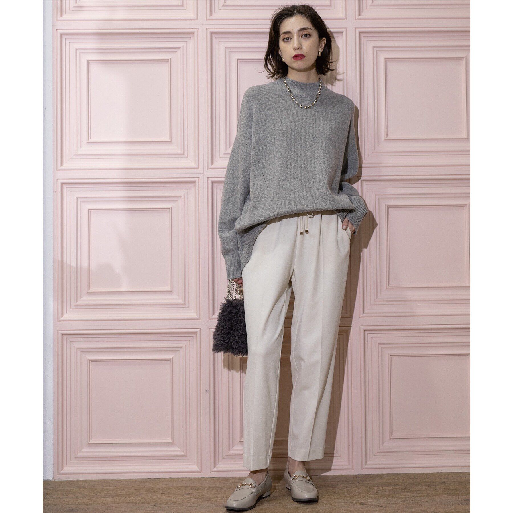 OPAQUE.CLIP「《SS-LLsize》裏起毛ストレッチイージーテーパードパンツ【蓄熱素材/洗濯機洗い可】」|その他|