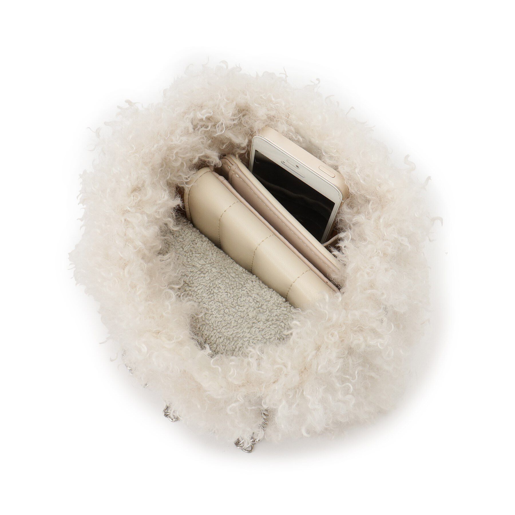 OPAQUE.CLIP「【2WAY】ラム風フェイクファーミニショルダーバッグ」|ショルダー・メッセンジャー|