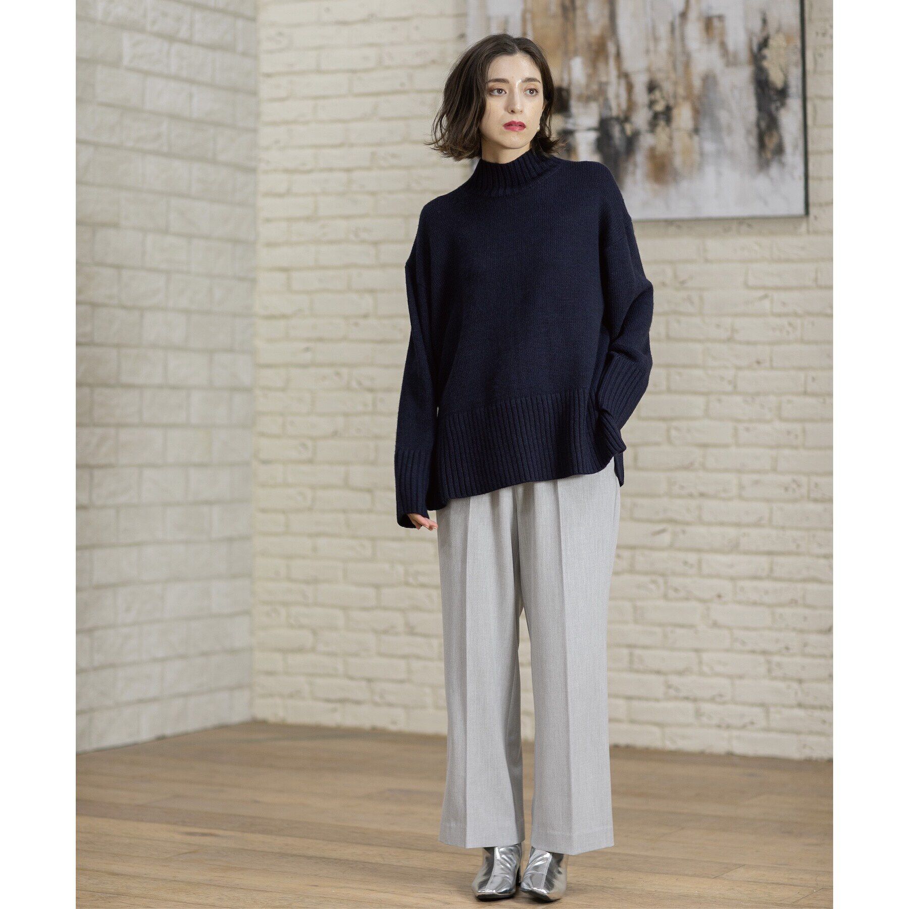 OPAQUE.CLIP「《SS-LLsize》着丈が選べる！裏起毛ストレッチイージーワイドパンツ【蓄熱素材/洗濯機洗い可】」|その他|