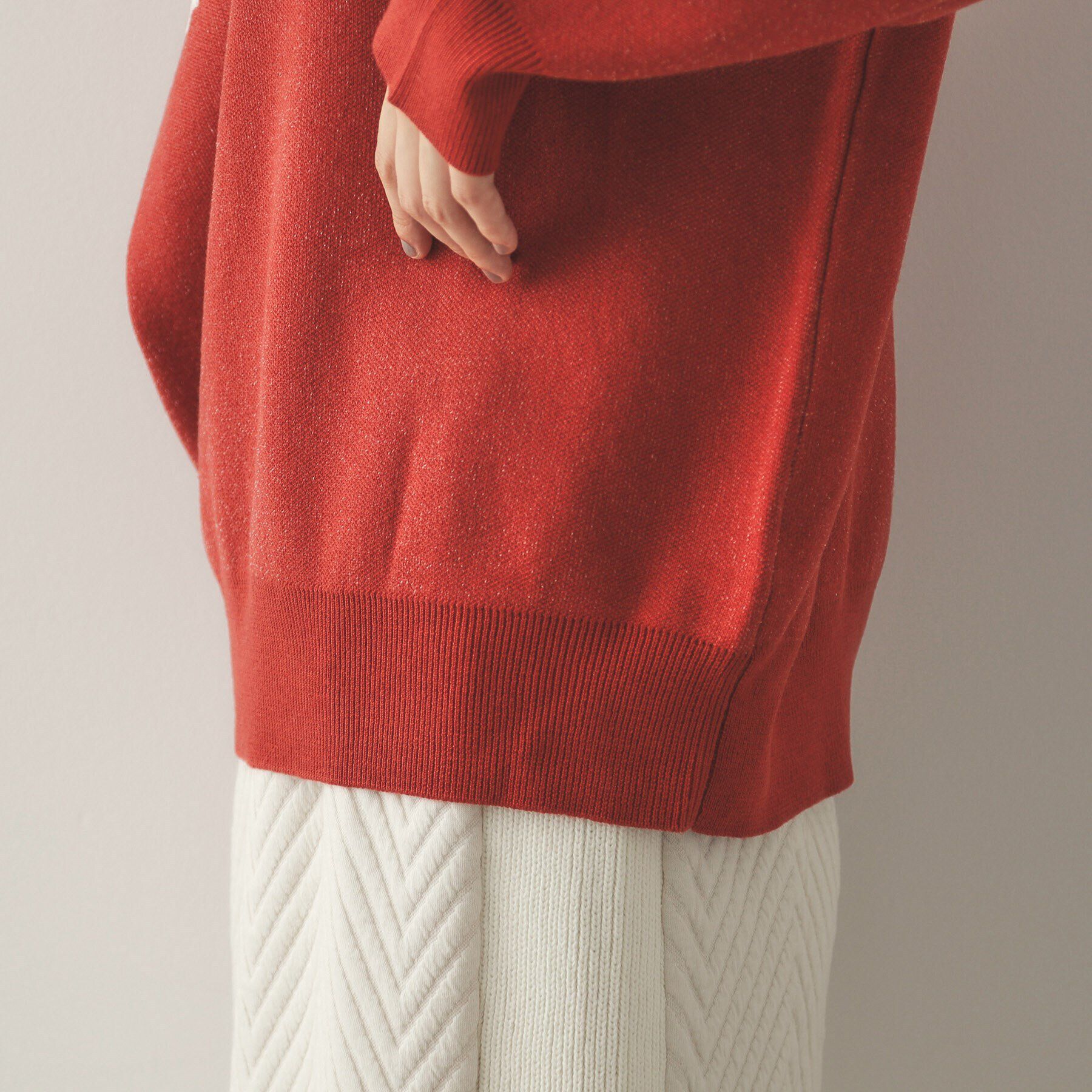 OPAQUE.CLIP「モールロゴジャカードニット【洗える】」|ニット・セーター|