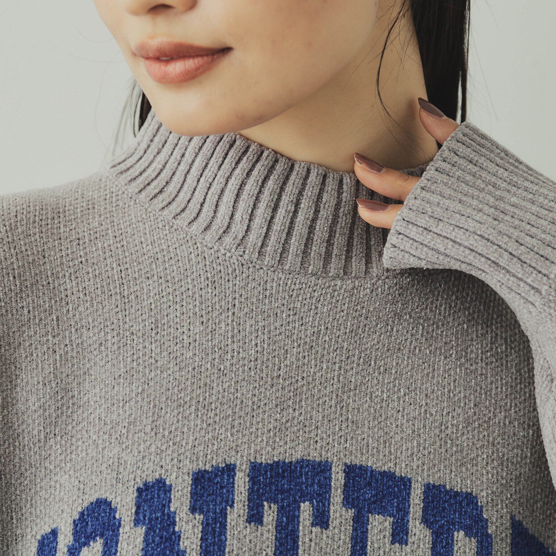 OPAQUE.CLIP「モールロゴジャカードニット【洗濯機洗い可】」|ニット・セーター|