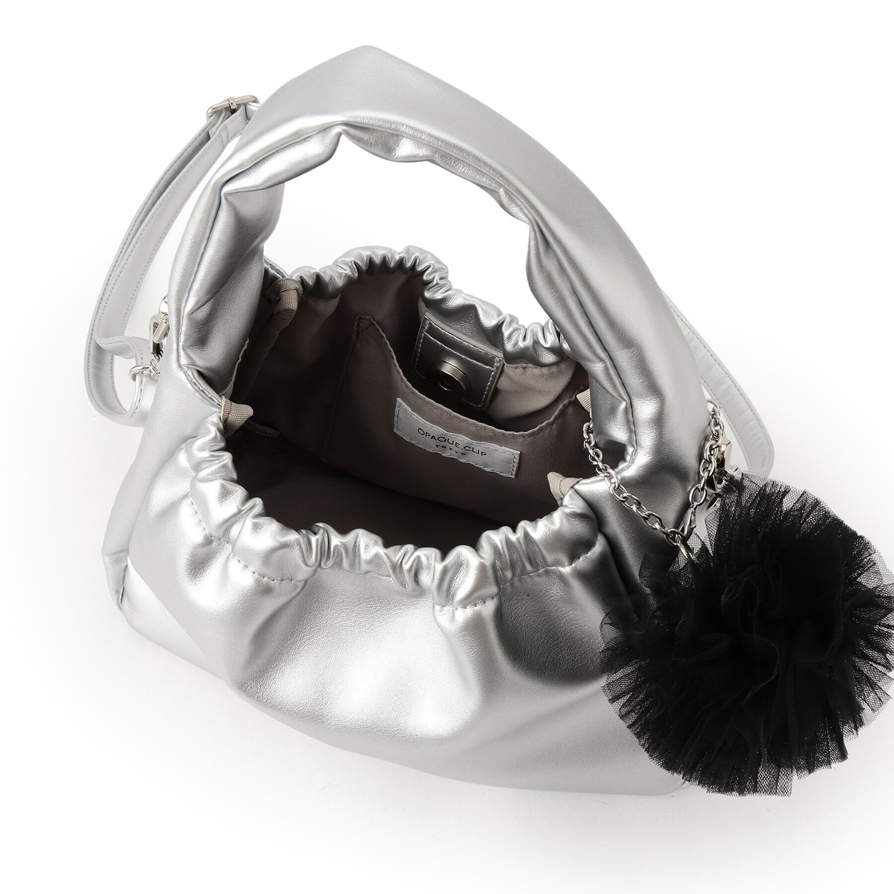 OPAQUE.CLIP「【2WAY】チュールチャーム付きミニショルダーバッグ」|ショルダー・メッセンジャー|