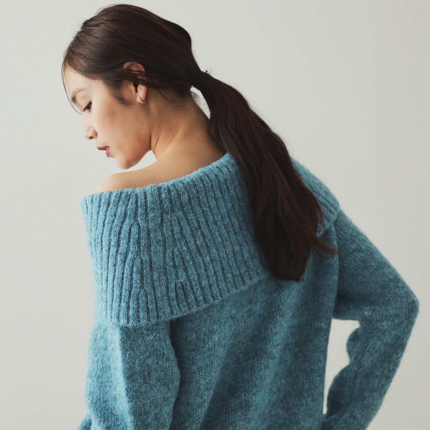OPAQUE.CLIP「MIXオフショルダーニット【洗濯機洗い可】」|ニット・セーター|