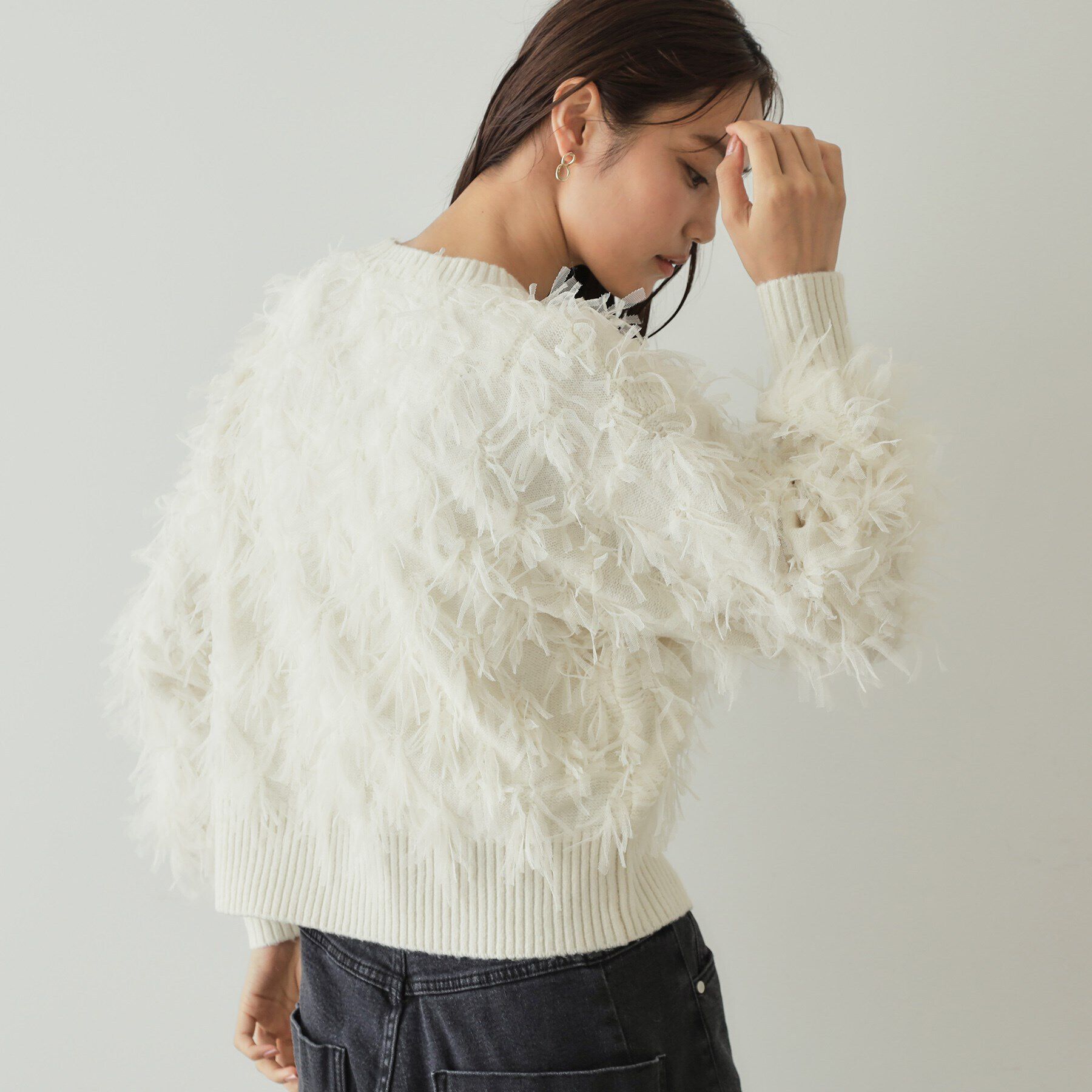 OPAQUE.CLIP「チュールテープヤーンニット【洗濯機洗い可】」|ニット・セーター|