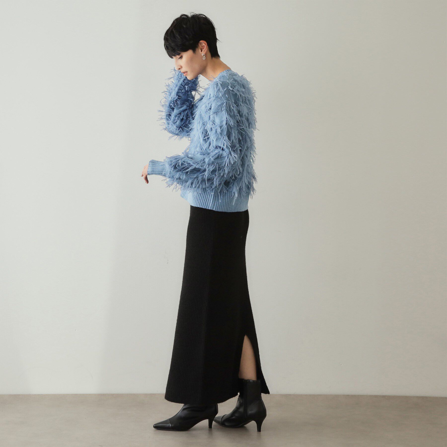 OPAQUE.CLIP「チュールテープヤーンニット【洗濯機洗い可】」|ニット・セーター|