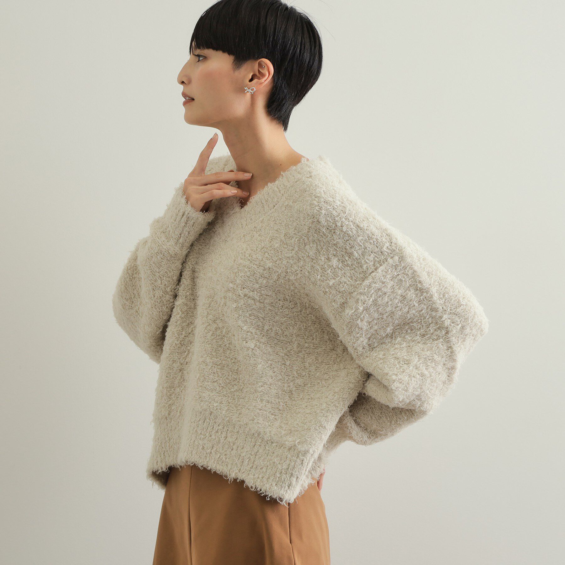 OPAQUE.CLIP「Vネックローゲージニット【洗濯機洗い可／抗ピル】」|ニット・セーター|