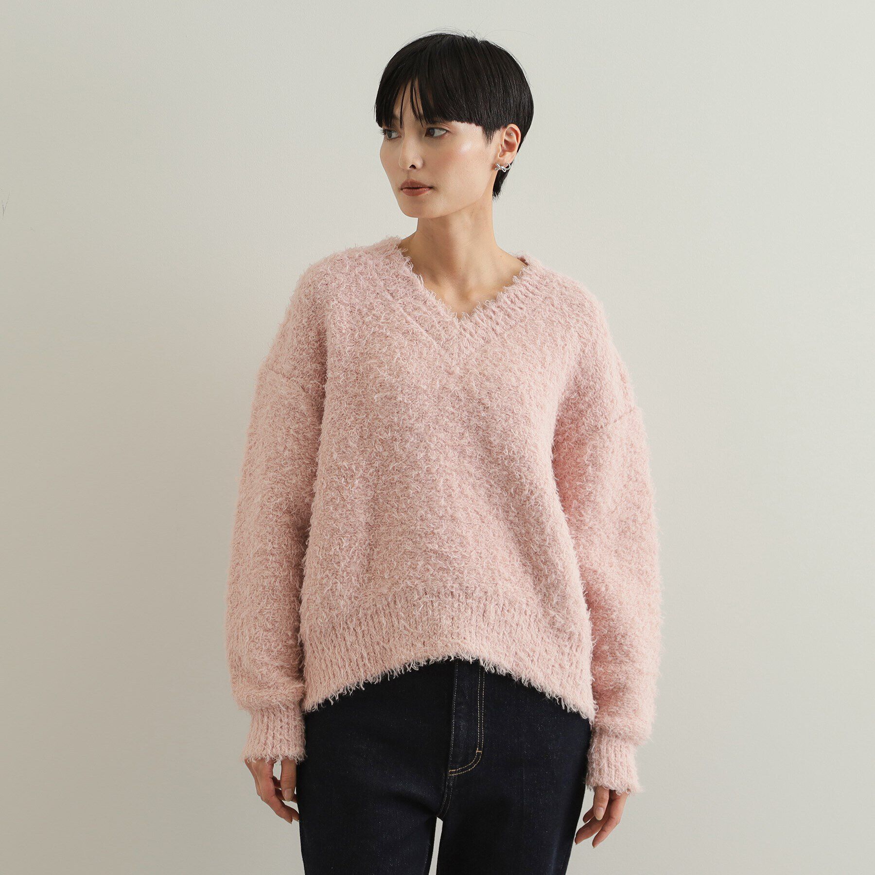 OPAQUE.CLIP「Vネックローゲージニット【洗濯機洗い可／抗ピル】」|ニット・セーター|