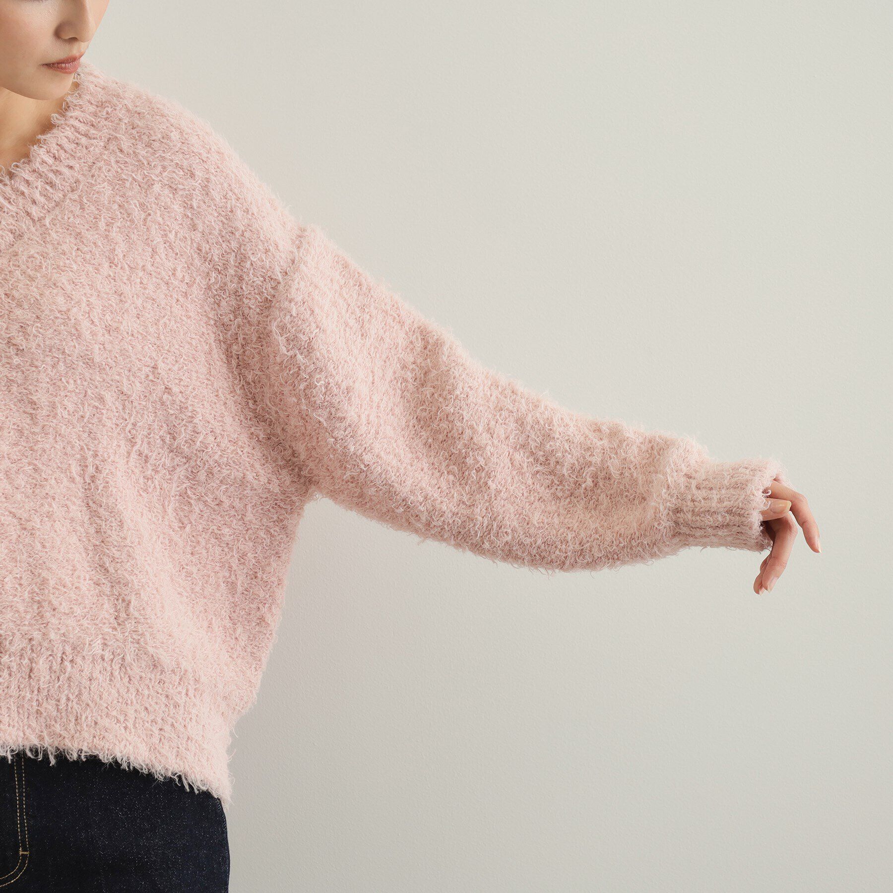 OPAQUE.CLIP「Vネックローゲージニット【洗濯機洗い可／抗ピル】」|ニット・セーター|