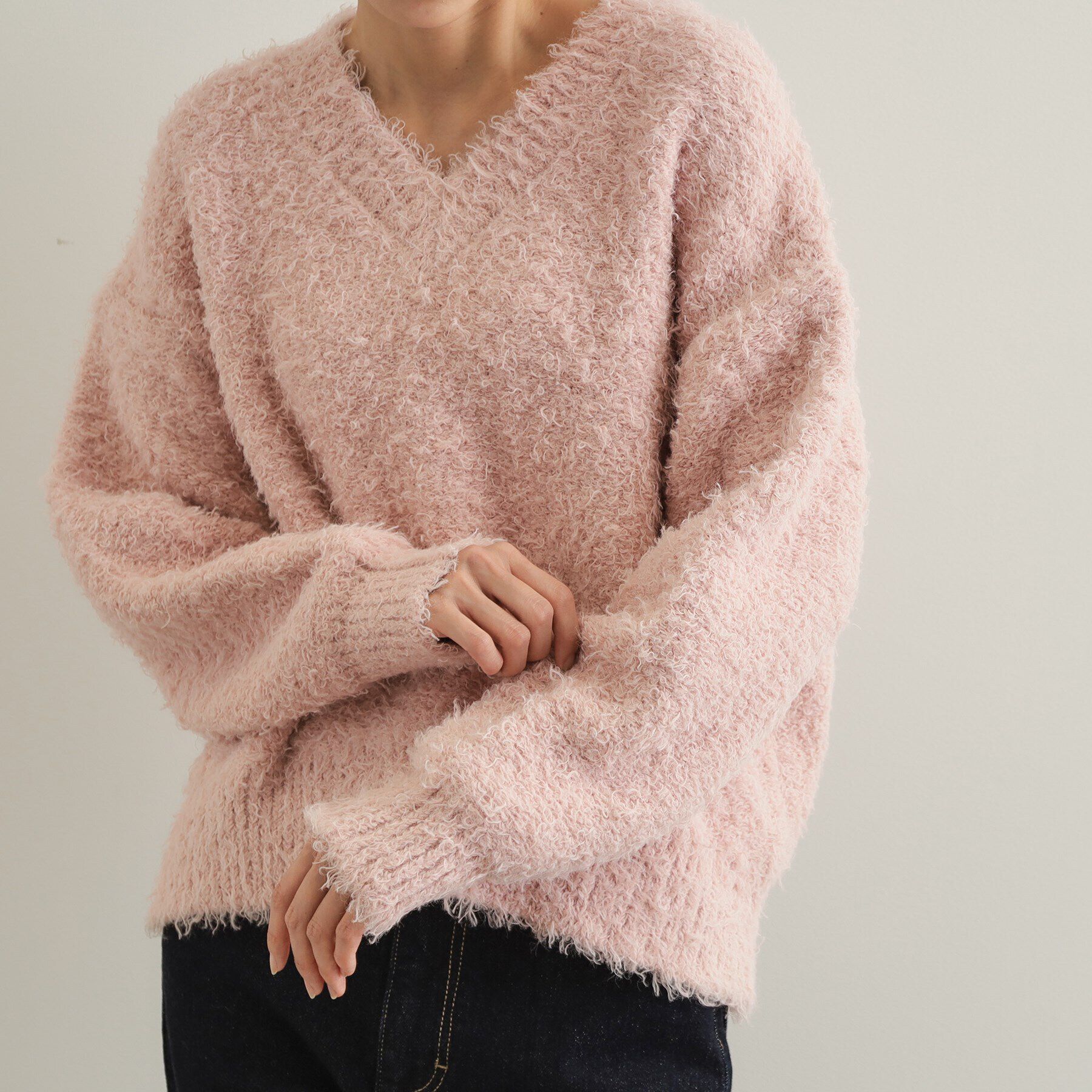 OPAQUE.CLIP「Vネックローゲージニット【洗濯機洗い可／抗ピル】」|ニット・セーター|