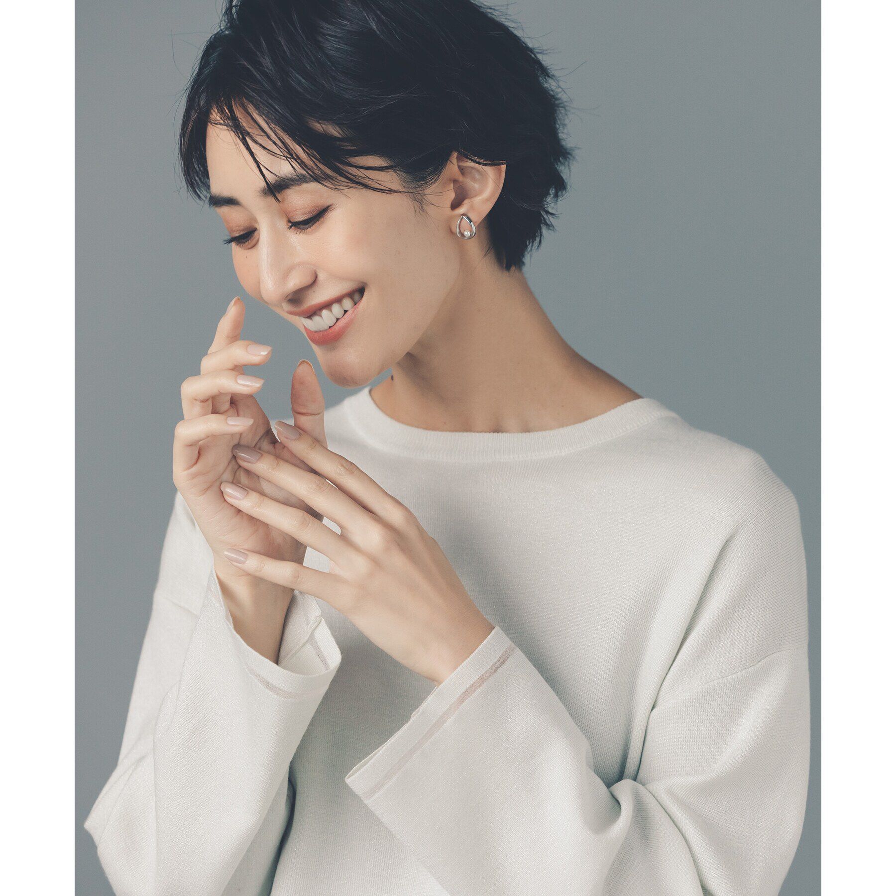 OPAQUE.CLIP「ラメシアーラインニット【洗濯機洗い可】」|ニット・セーター|