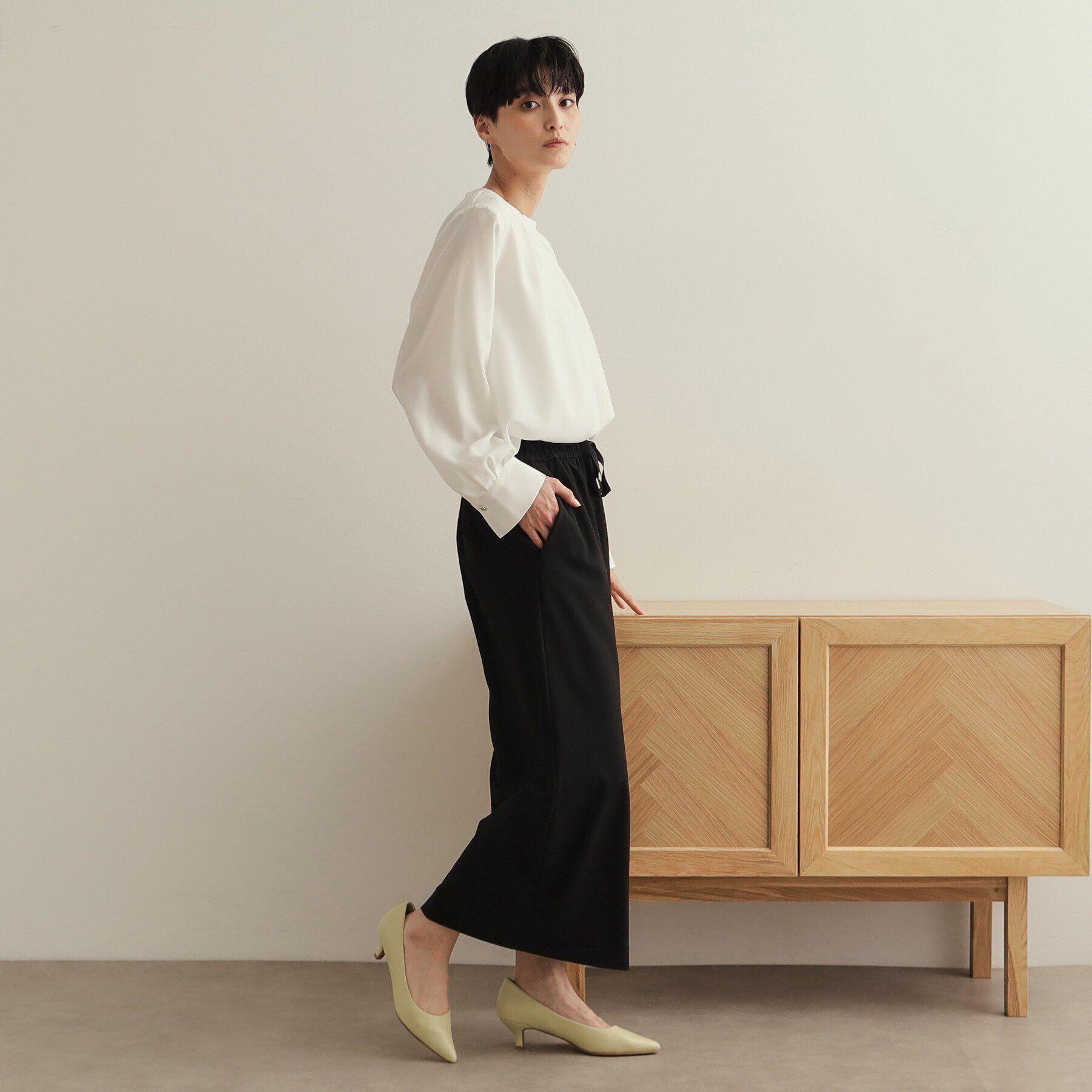 OPAQUE.CLIP「ストレッチイージーナロースカート【洗濯機洗い可】」|スカート|