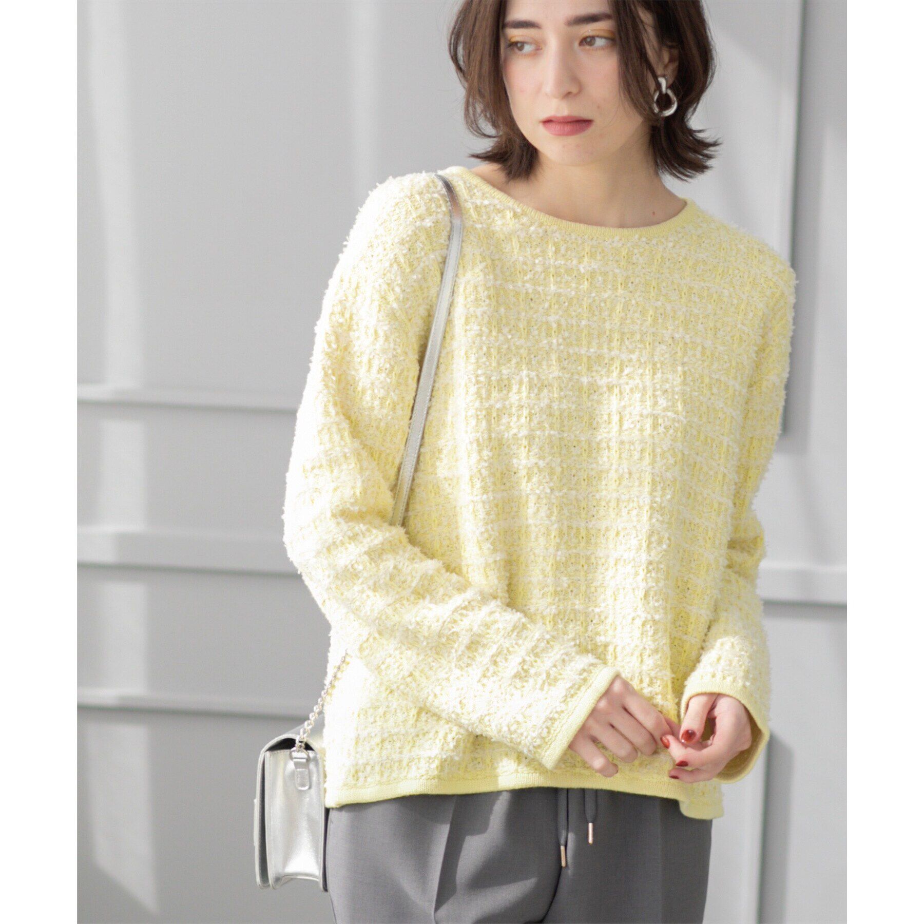 OPAQUE.CLIP「ツイードライクニット【洗濯機洗い可】」|ニット・セーター|