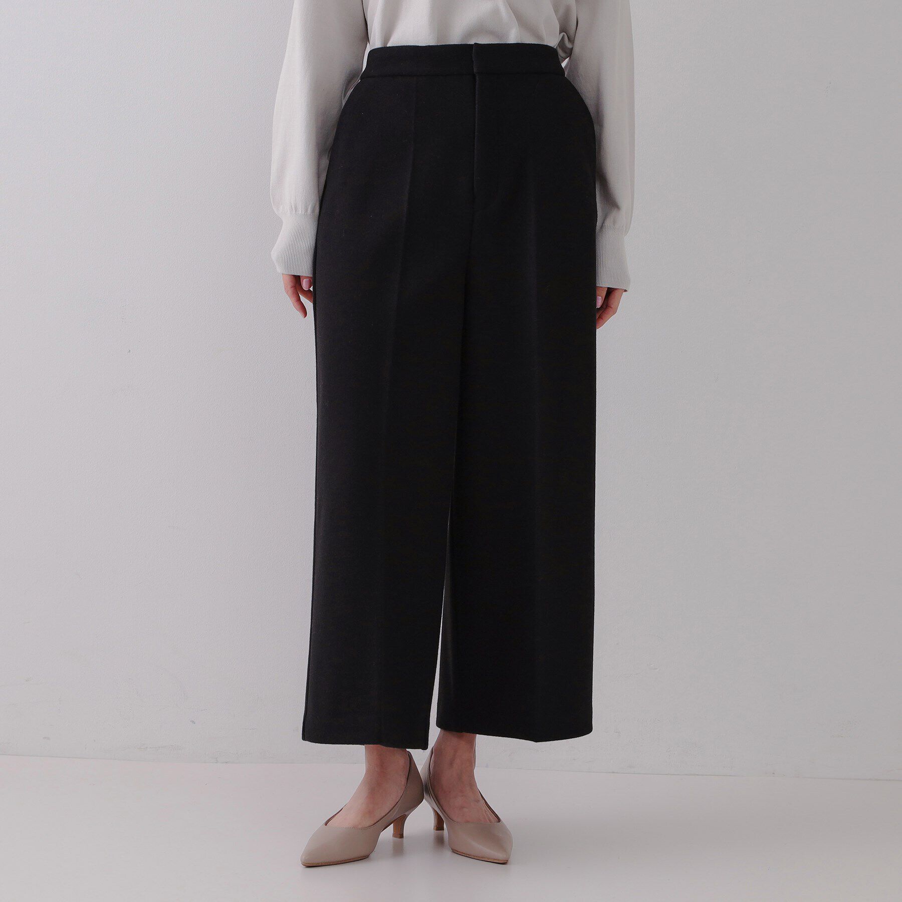 OPAQUE.CLIP「ウールライクストレッチ ワイドクロップドパンツ【洗濯機洗い可】」|その他|