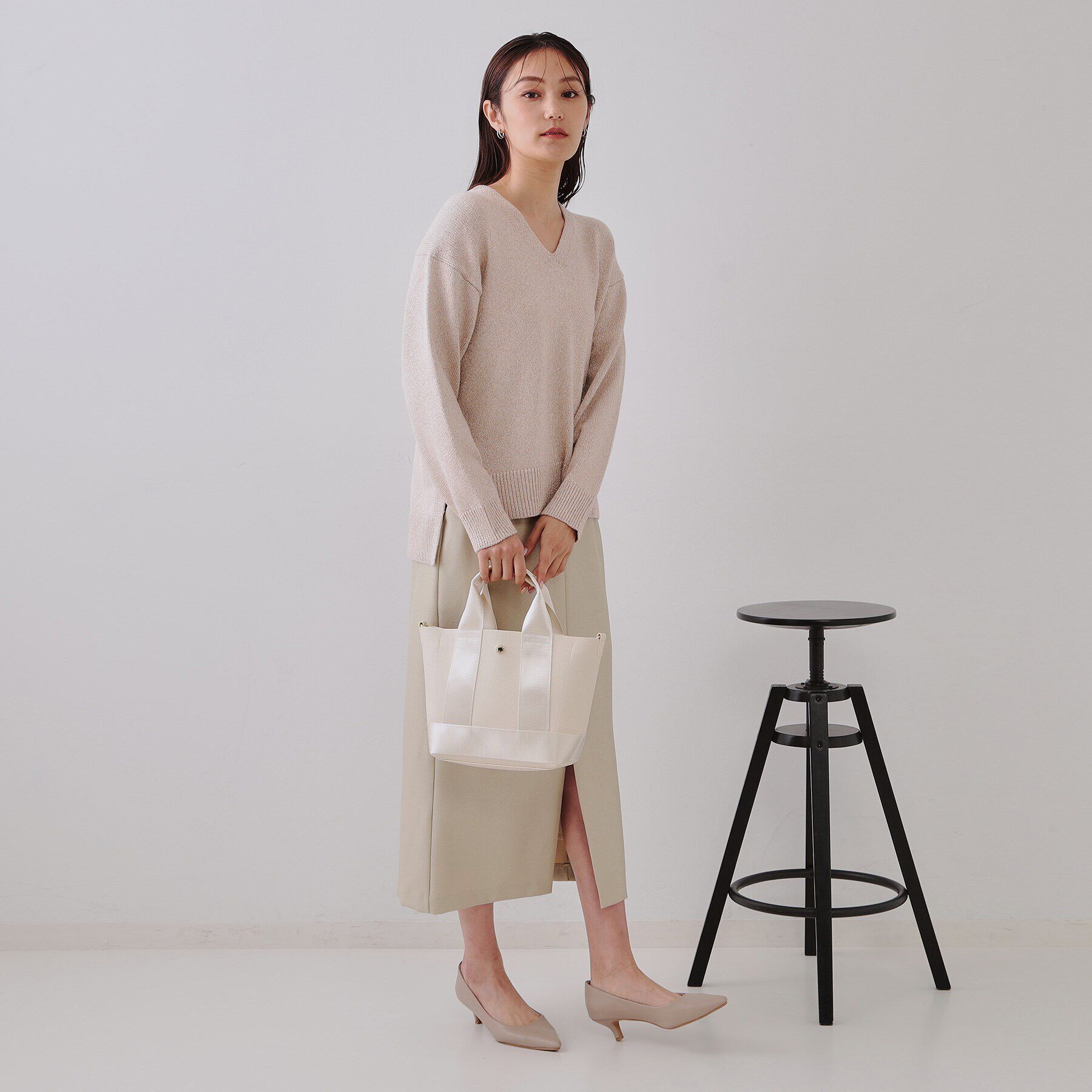 OPAQUE.CLIP「ラメナロースカート【洗濯機洗い可】」|スカート|