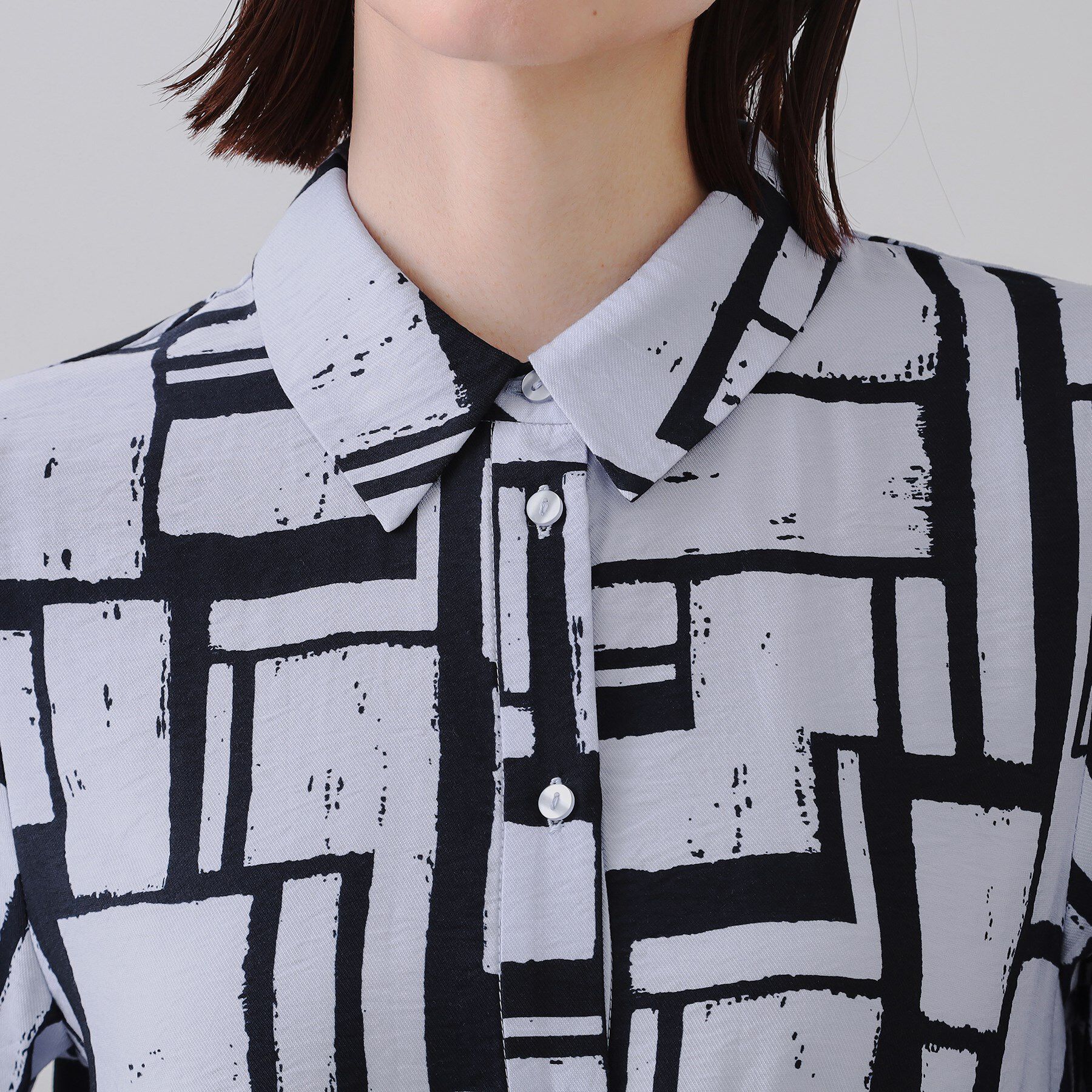 OPAQUE.CLIP「ジオメトリックプリントワンピース」|ワンピース|