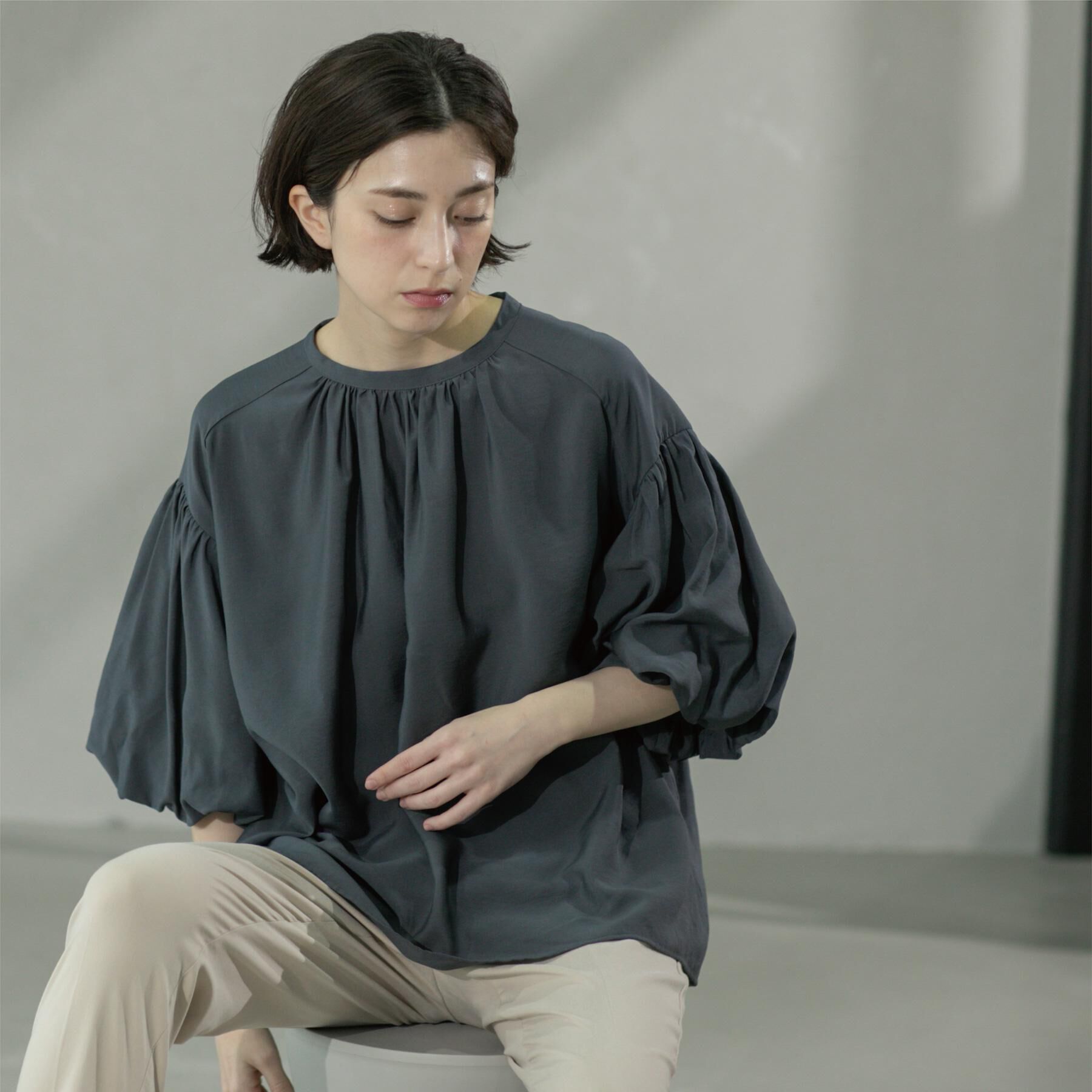 OPAQUE.CLIP「バルーンスリーブブラウス【洗濯機洗い可】」|シャツ・ブラウス|