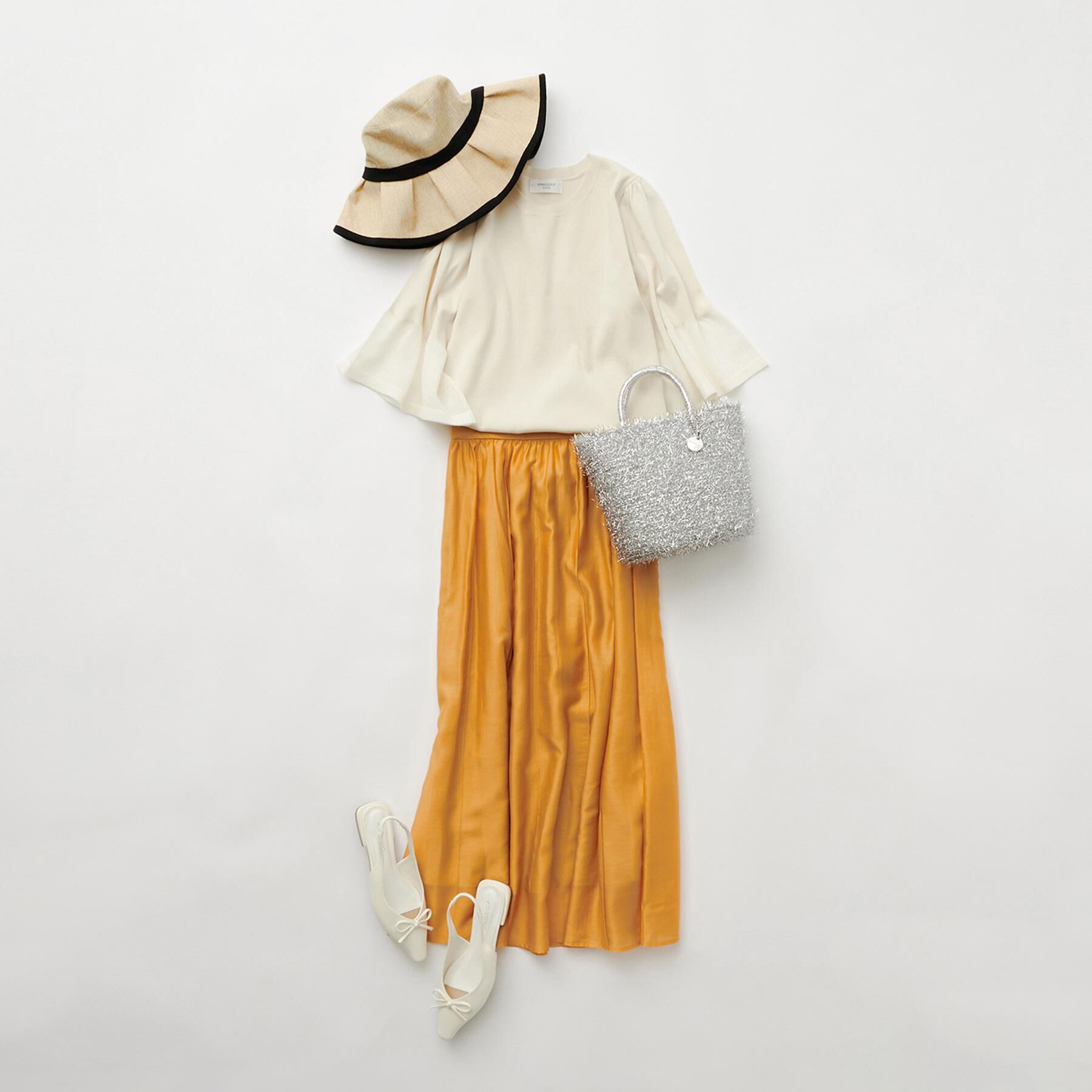 OPAQUE.CLIP「シアーピンタックフレアスカート【洗濯機洗い可】」|スカート|