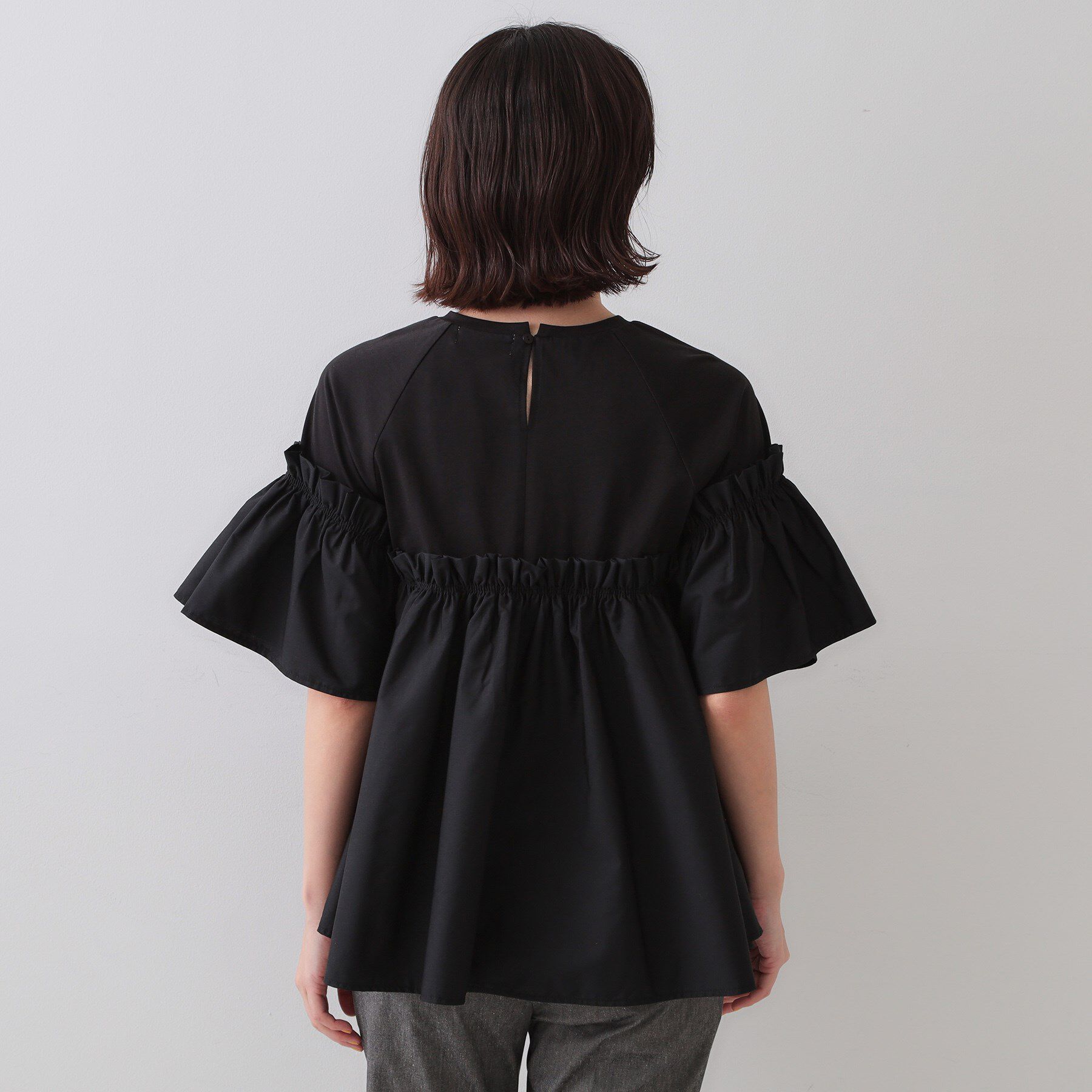 OPAQUE.CLIP「ギャザーフリルドッキングカットソー【洗濯機洗い可】」|Tシャツ・カットソー|