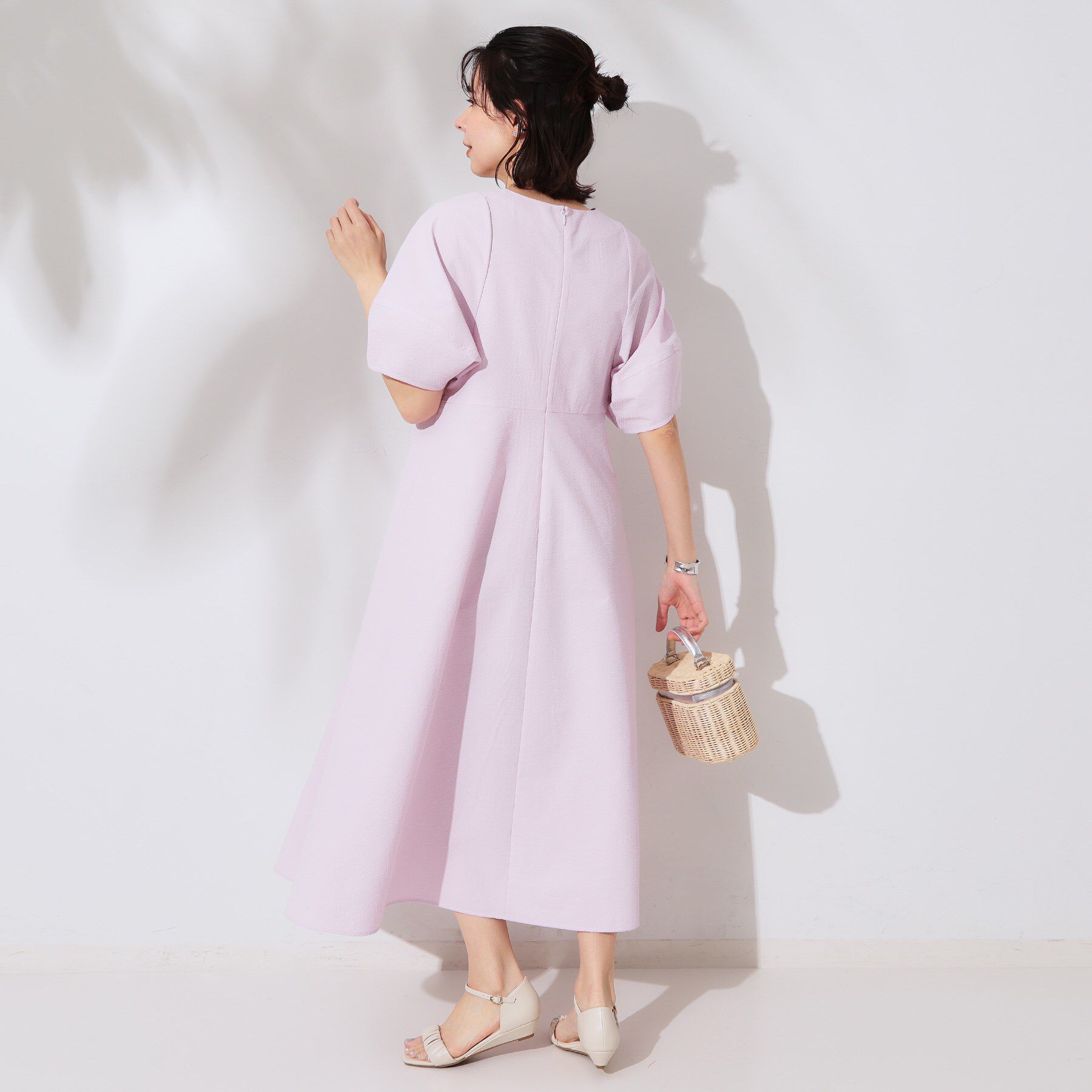 OPAQUE.CLIP「サッカーストライプワンピース【吸水速乾/イージーアイロン/洗濯機洗い可】」|ワンピース|