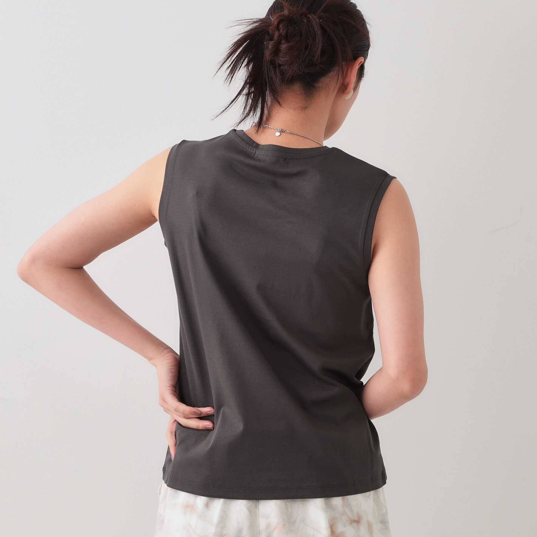 OPAQUE.CLIP「《5色展開》ベーシックノースリーブトップス【接触冷感/洗濯機洗い可】」|キャミソール|