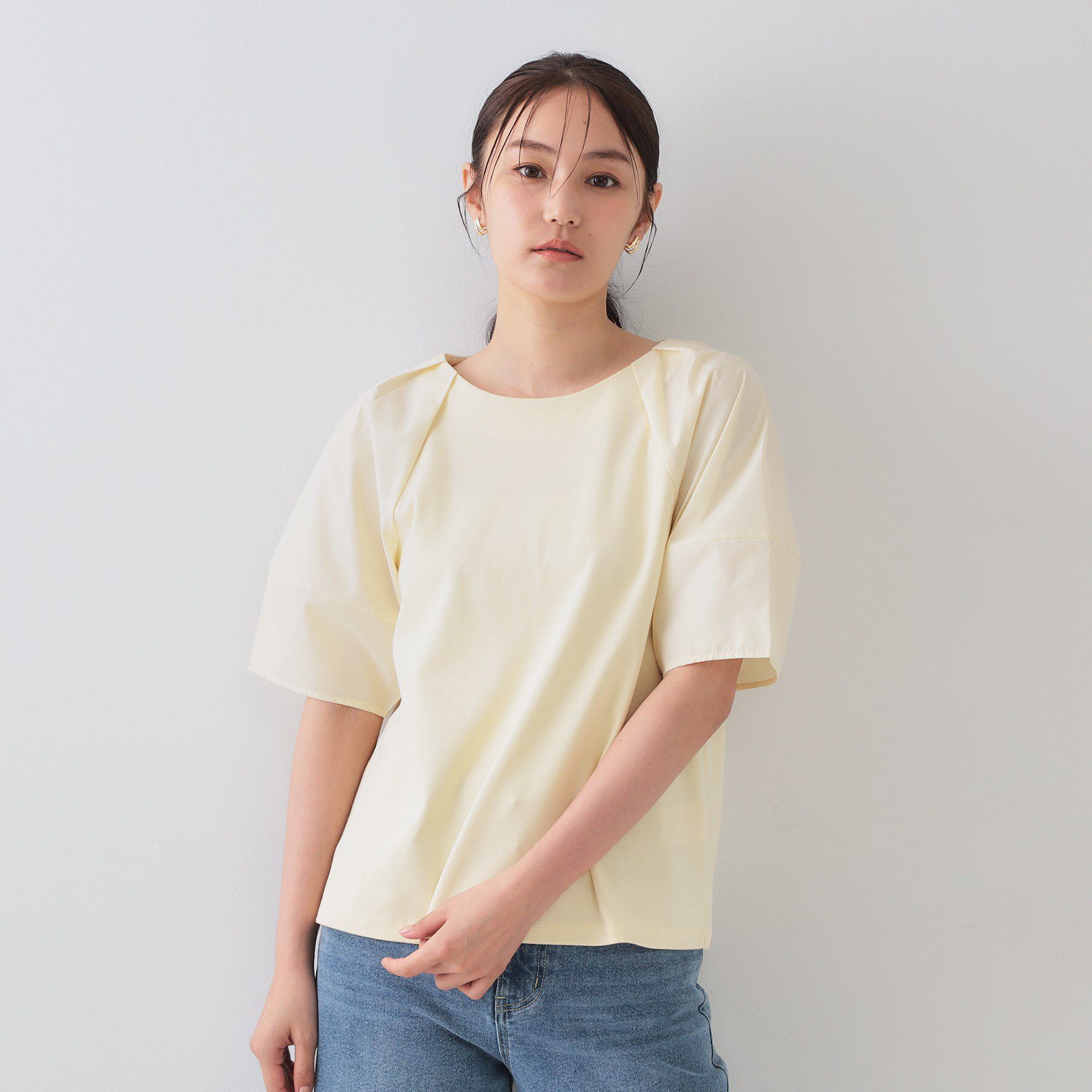 OPAQUE.CLIP「《S-LLサイズ》ランタンスリーブトップス【UV/接触冷感/洗濯機洗い可】」|Tシャツ・カットソー|