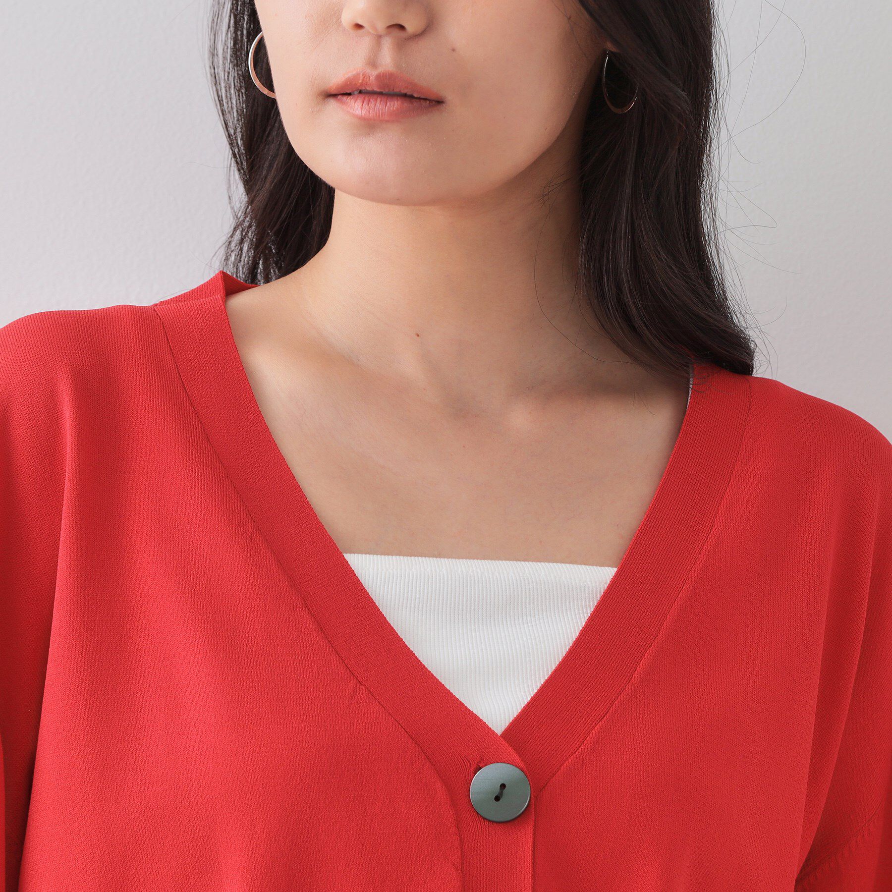 OPAQUE.CLIP「UV Vネックニットカーディガン【接触冷感/洗濯機洗い可/抗ピル】」|カーディガン|