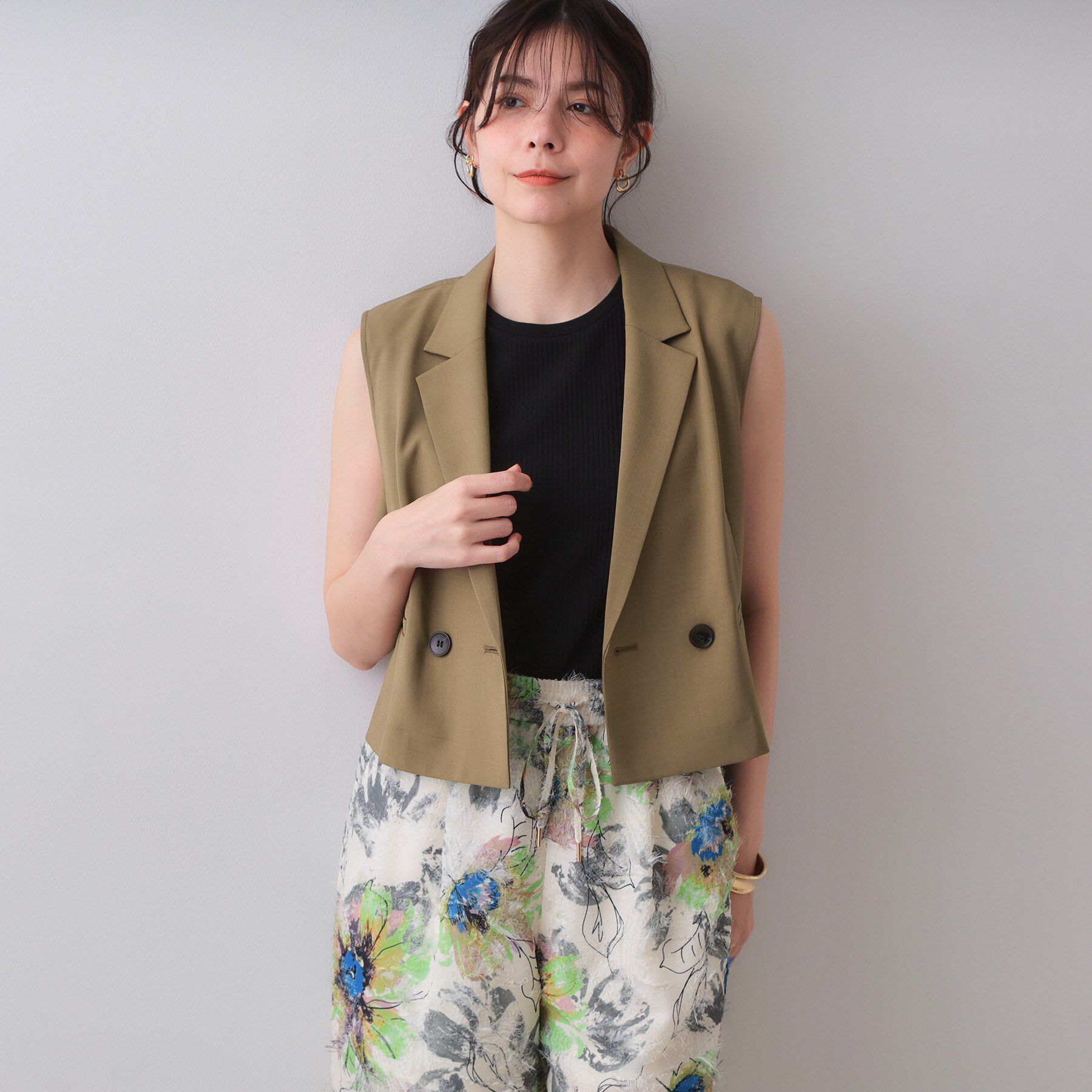 OPAQUE.CLIP「ショートテーラードジレ【接触冷感/洗濯機洗い可】」|ベスト・ジレ|