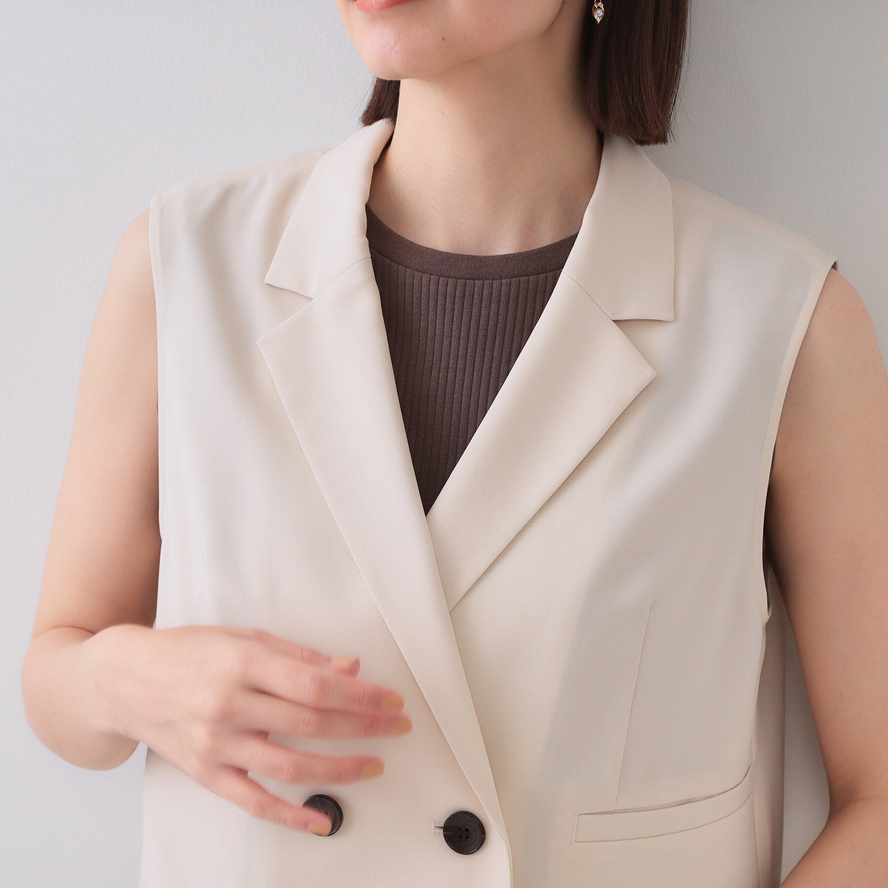 OPAQUE.CLIP「ショートテーラードジレ【接触冷感/洗濯機洗い可】」|ベスト・ジレ|