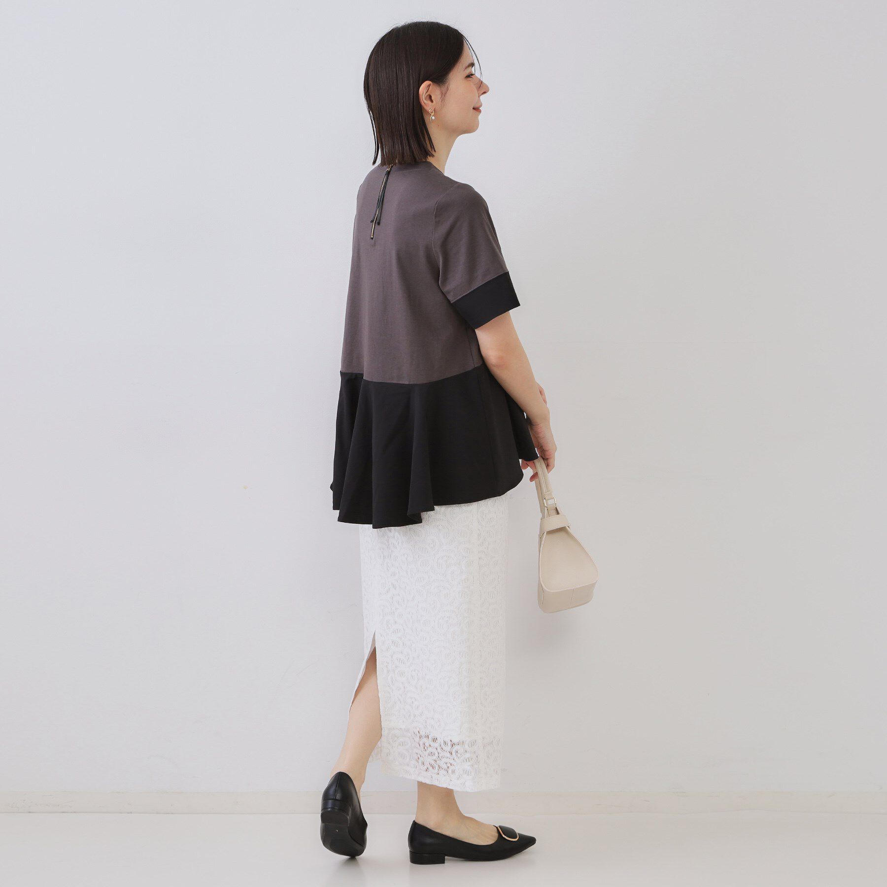 OPAQUE.CLIP「《美人百花掲載》レースイージーナロースカート【洗濯機洗い可】」|スカート|