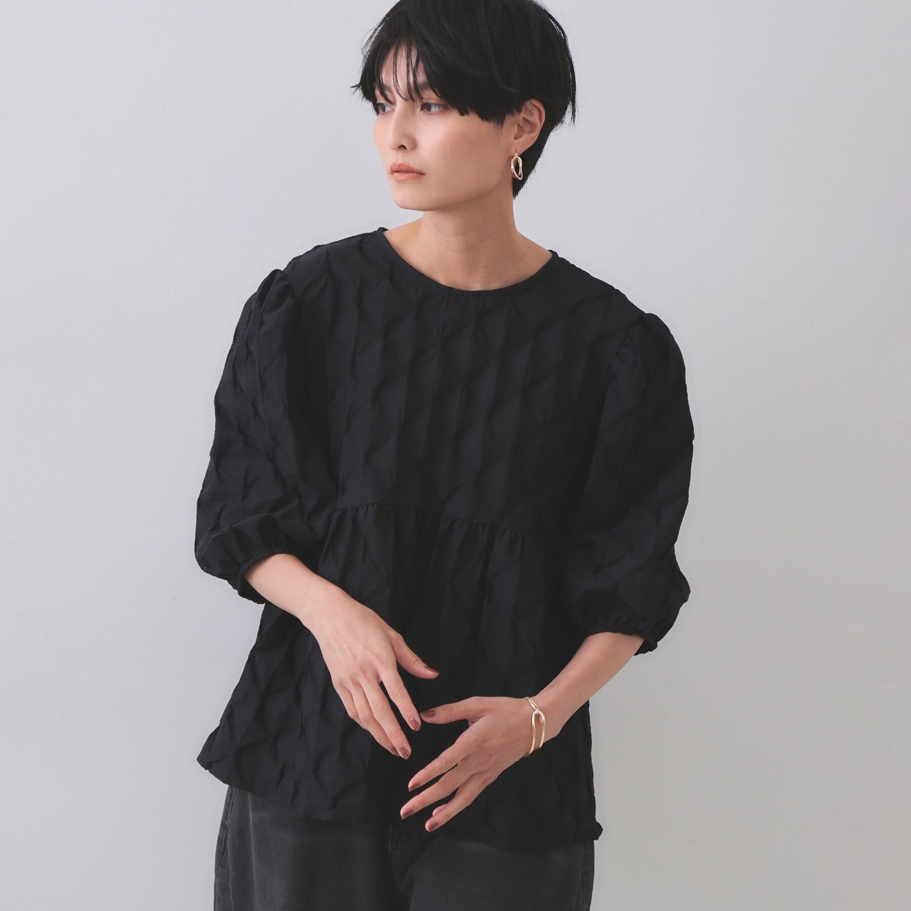 OPAQUE.CLIP「ふくれジャカードペプラムブラウス【洗濯機洗い可】」|シャツ・ブラウス|