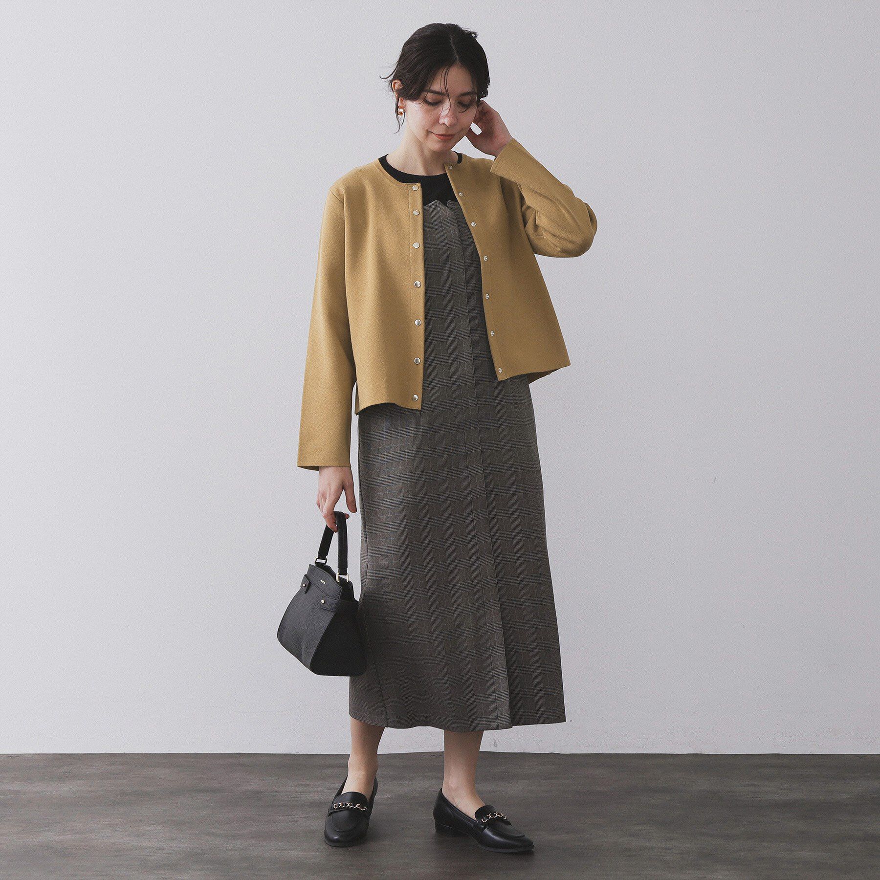 OPAQUE.CLIP「スナップボタンニットカーディガン【UVケア/洗濯機OK】《6col/S～LL》」|カーディガン|