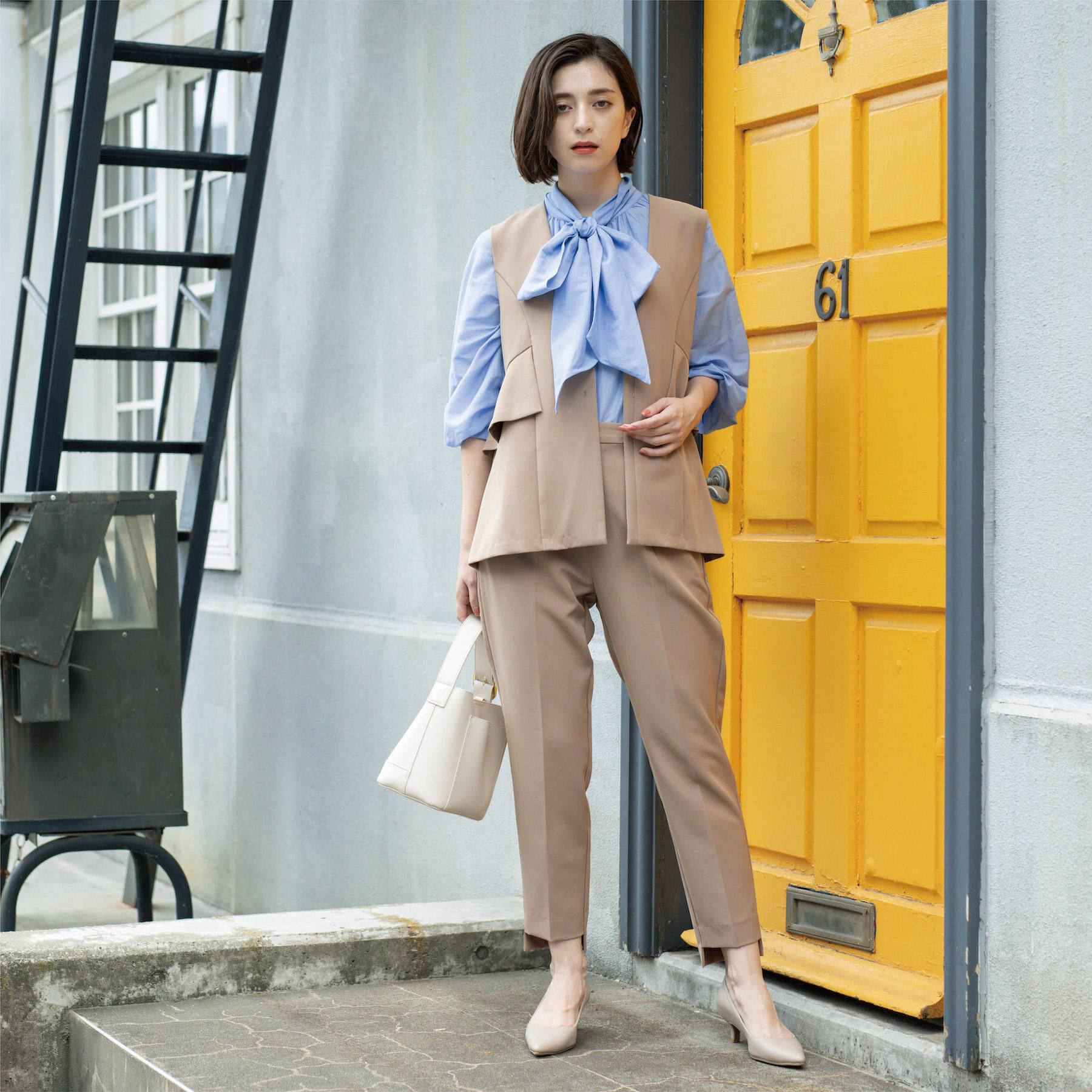 OPAQUE.CLIP「《BAILA掲載》2WAYシアーボウタイブラウス【洗濯機洗い可】」|シャツ・ブラウス|