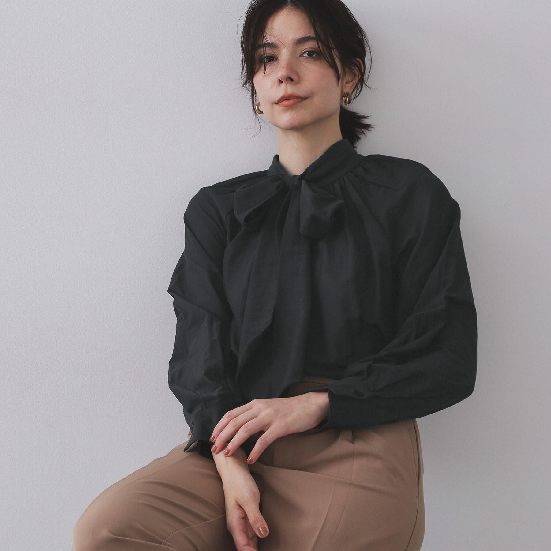 OPAQUE.CLIP「《BAILA掲載》2WAYシアーボウタイブラウス【洗濯機洗い可】」|シャツ・ブラウス|