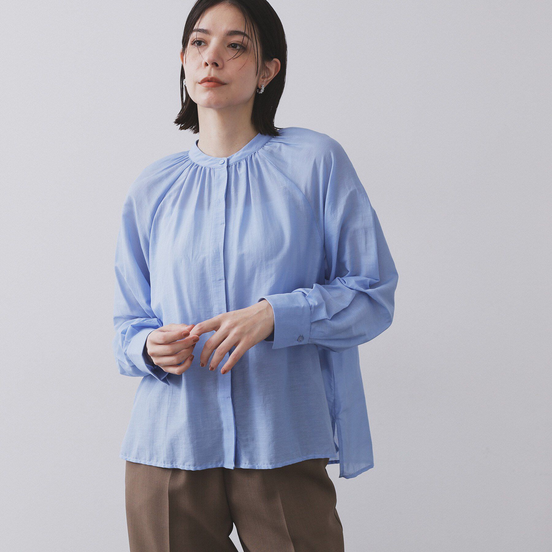 OPAQUE.CLIP「《BAILA掲載》2WAYシアーボウタイブラウス【洗濯機洗い可】」|シャツ・ブラウス|