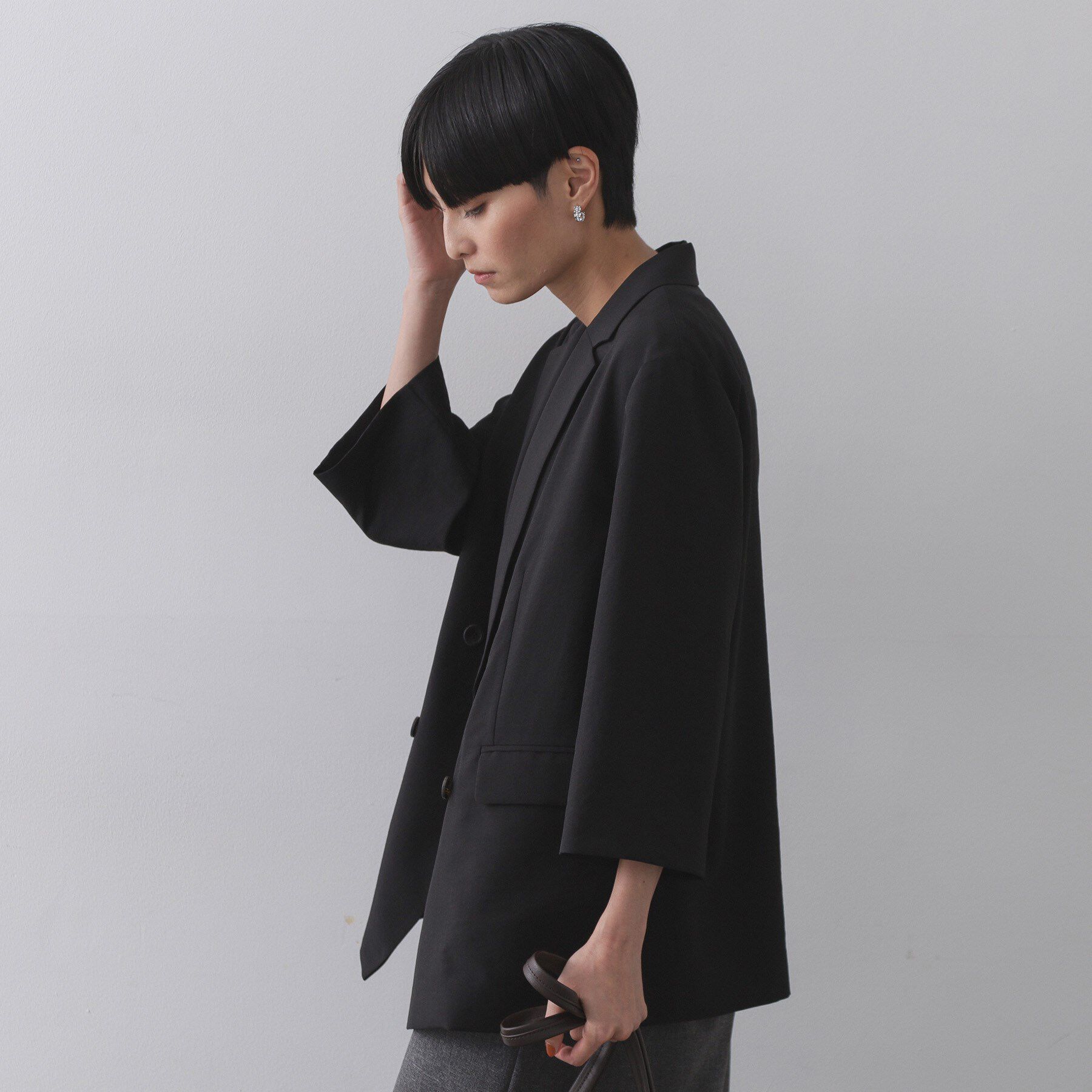 OPAQUE.CLIP「リネンライクダブルジャケット【洗える】」|テーラードジャケット|